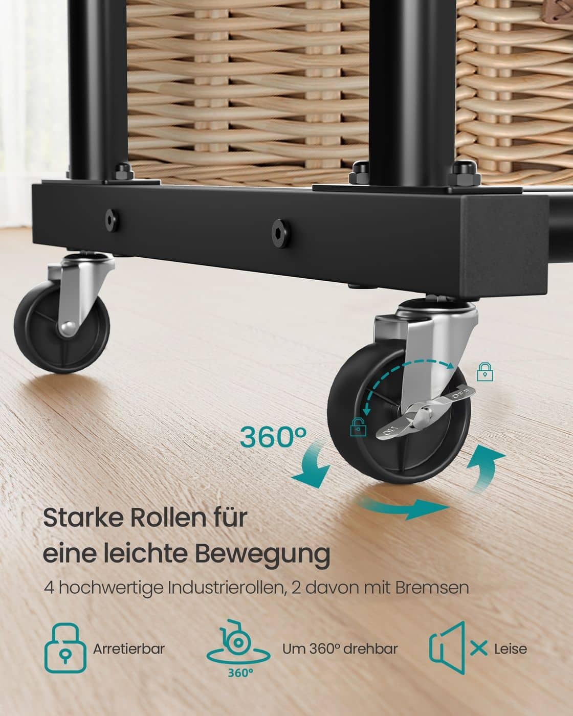 Kleiderständer mit Rollen für flexible Aufbewahrung tintenschwarz