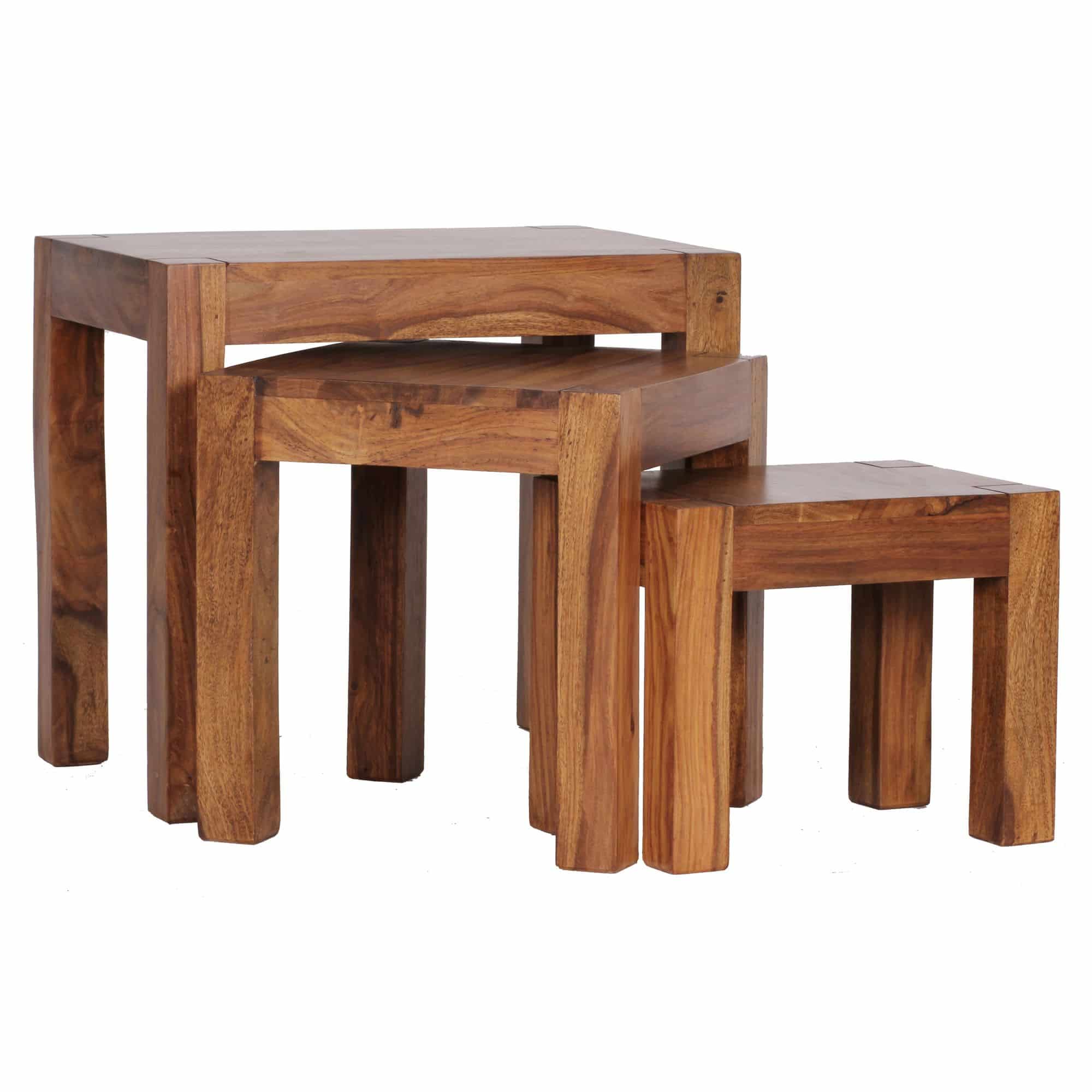31317-WOHNLING-3er-Set-Satztisch-MUMBAI-Massiv-Holz-Sheesham-Wohnzimmer-Tisch-Landhaus-Stil-Beistelltisch-dunkel-braun-Naturholz-Wohnzimmermoebel-Massivholzmoebel-orientalisch-nied 3er Set Satztisch Massiv-Holz Sheesham Wohnzimmer-Tisch Landhaus-Stil Beistelltisch dunkel-braun Naturholz