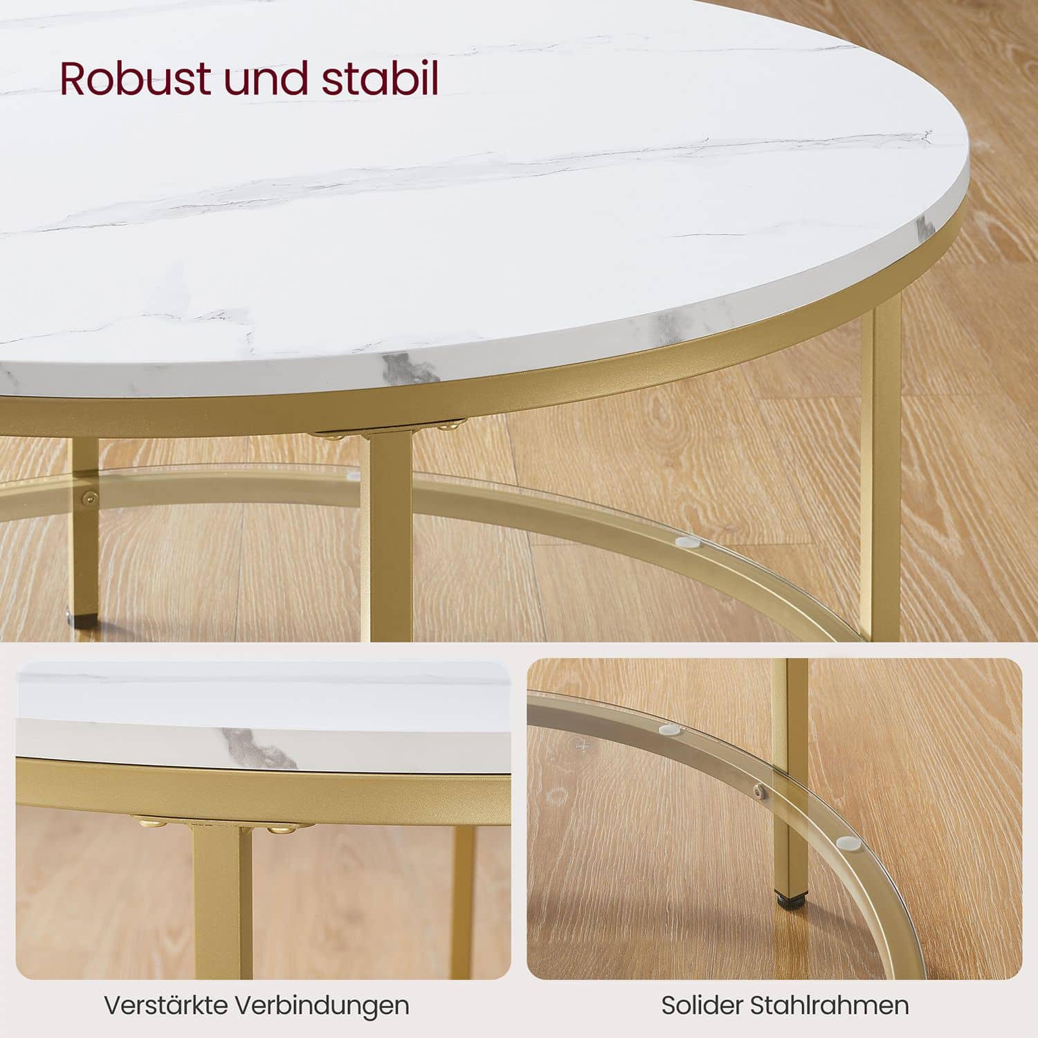 Couchtisch mit Glasplatte modern