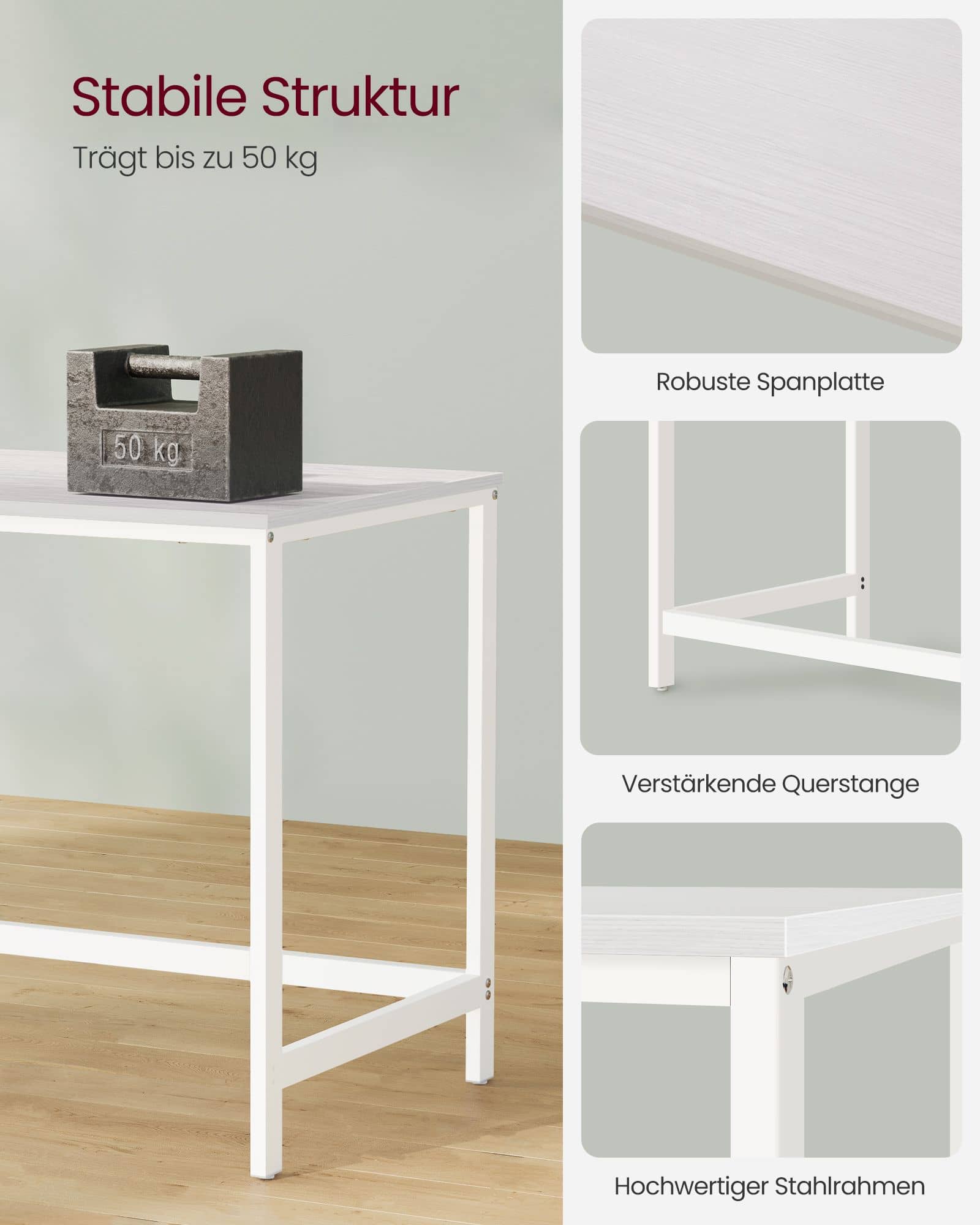 Schreibtisch mit 2 Ablagen modern ahornweiß-LWD047W44 Schreibtisch mit 2 Ablagen modern ahornweiß-LWD047W44