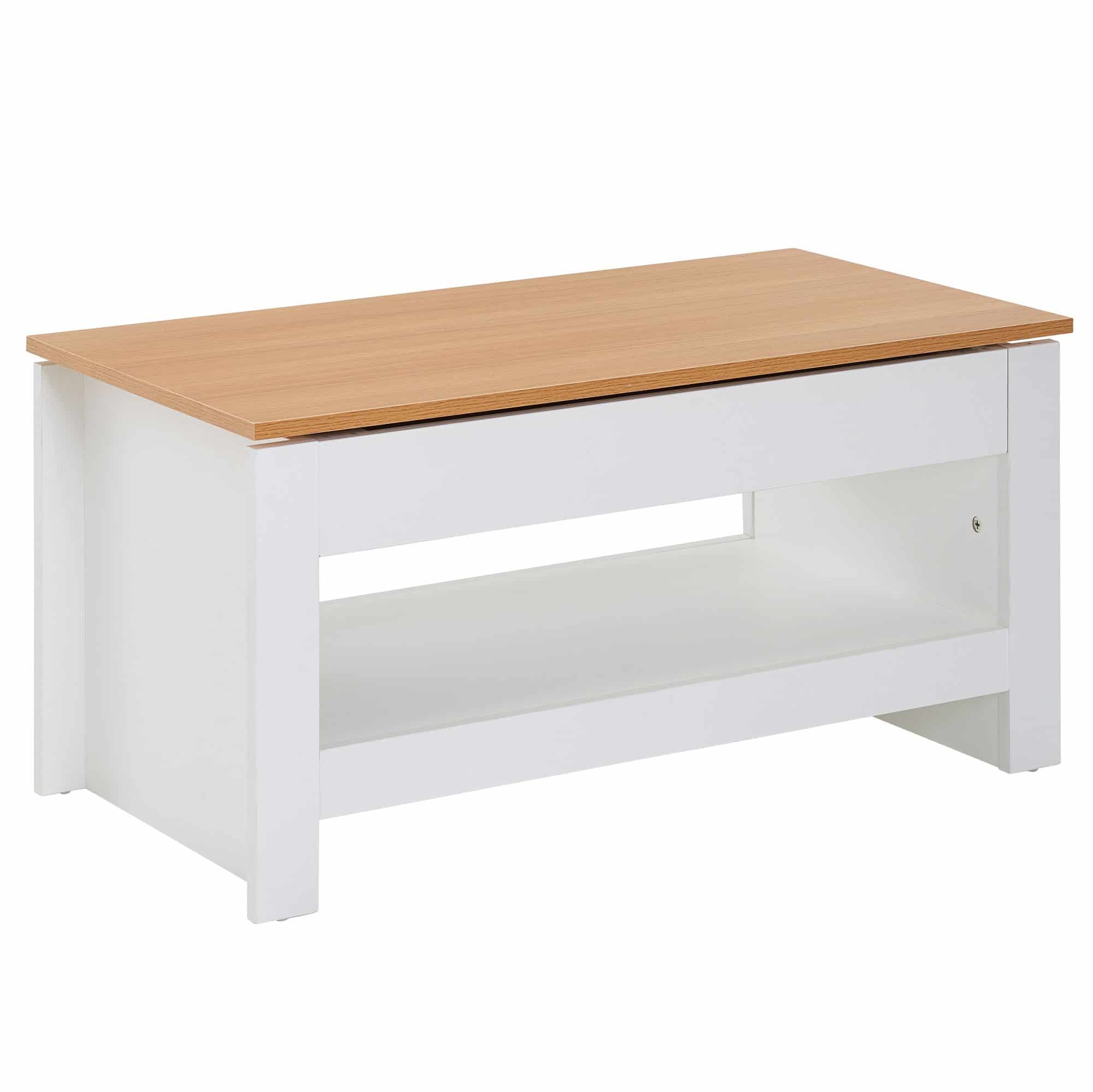 62540-WOHNLING-Couchtisch-85X47X42cm-weiss-Eiche-WL6-382-WL6-382_4 Couchtisch Weiß/Eiche 85×47×45 cm – Stauraum & Design