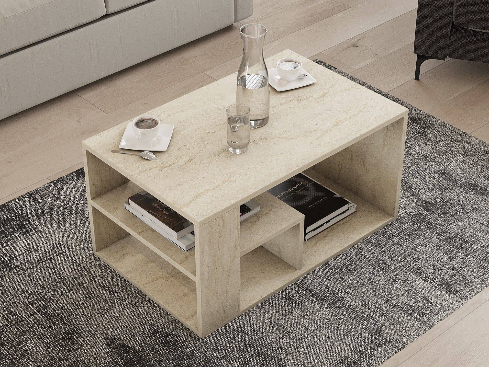 Eros - Travertine - Couchtisch