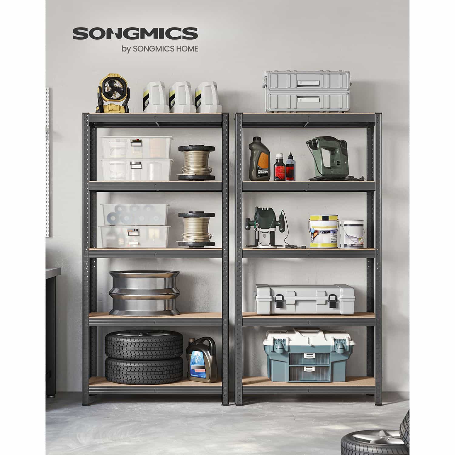 2er Set Kellerregal 180 cm hoch grau-B34GLR040G02 2er Set Kellerregal 180 cm hoch grau-B34GLR040G02