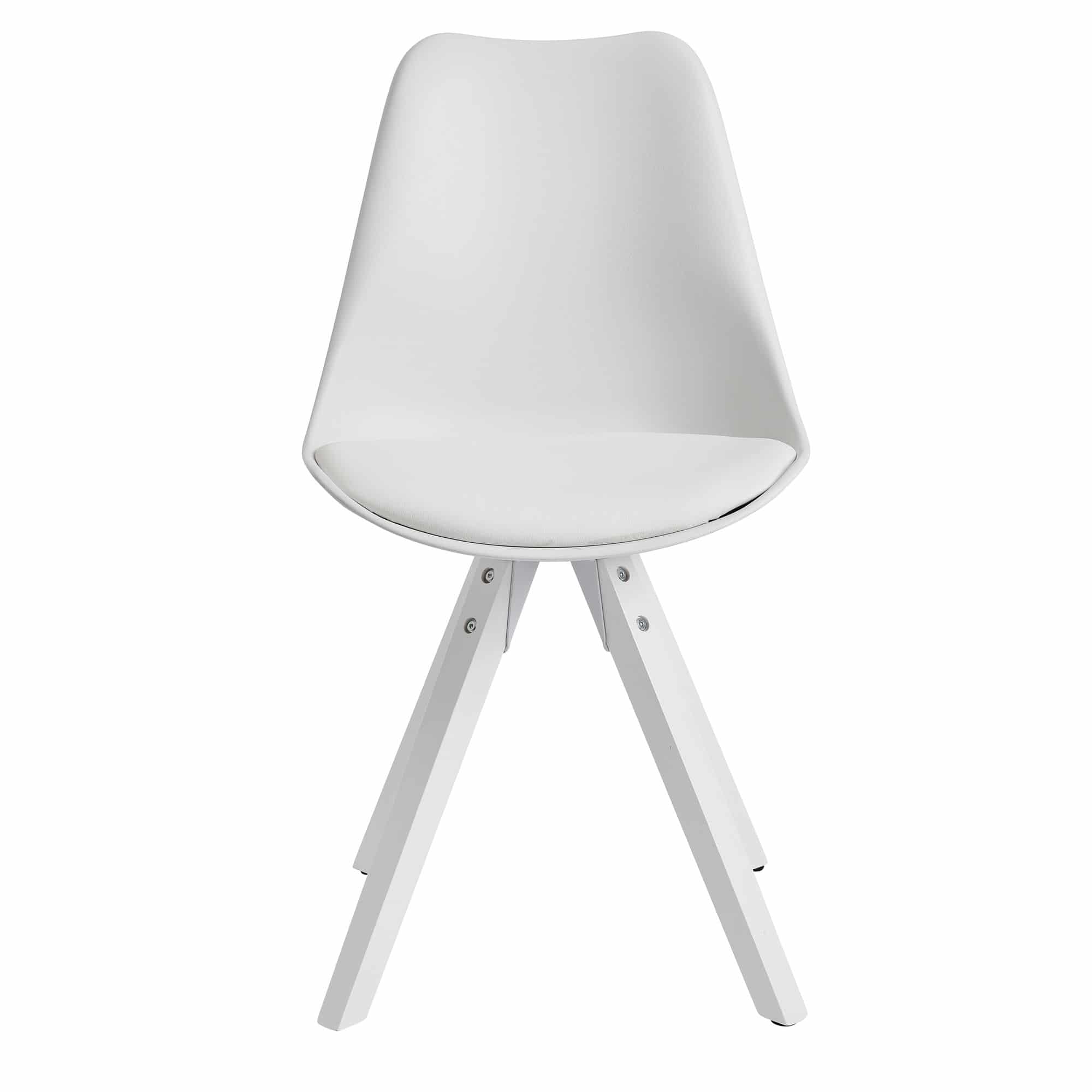 55626-WOHNLING-2er-Set-Retro-Esszimmerstuhl-weiss-mit-weissen-Beinen-Polsterstuhl-Skandinavisch-Rueckenlehne-Kuechenstuhl-Kunstleder-gepolstert-Schalensitz-Stuhl-Sitzmoebel-class_2 2er Set Retro Esszimmerstuhl Weiß Skandinavisch