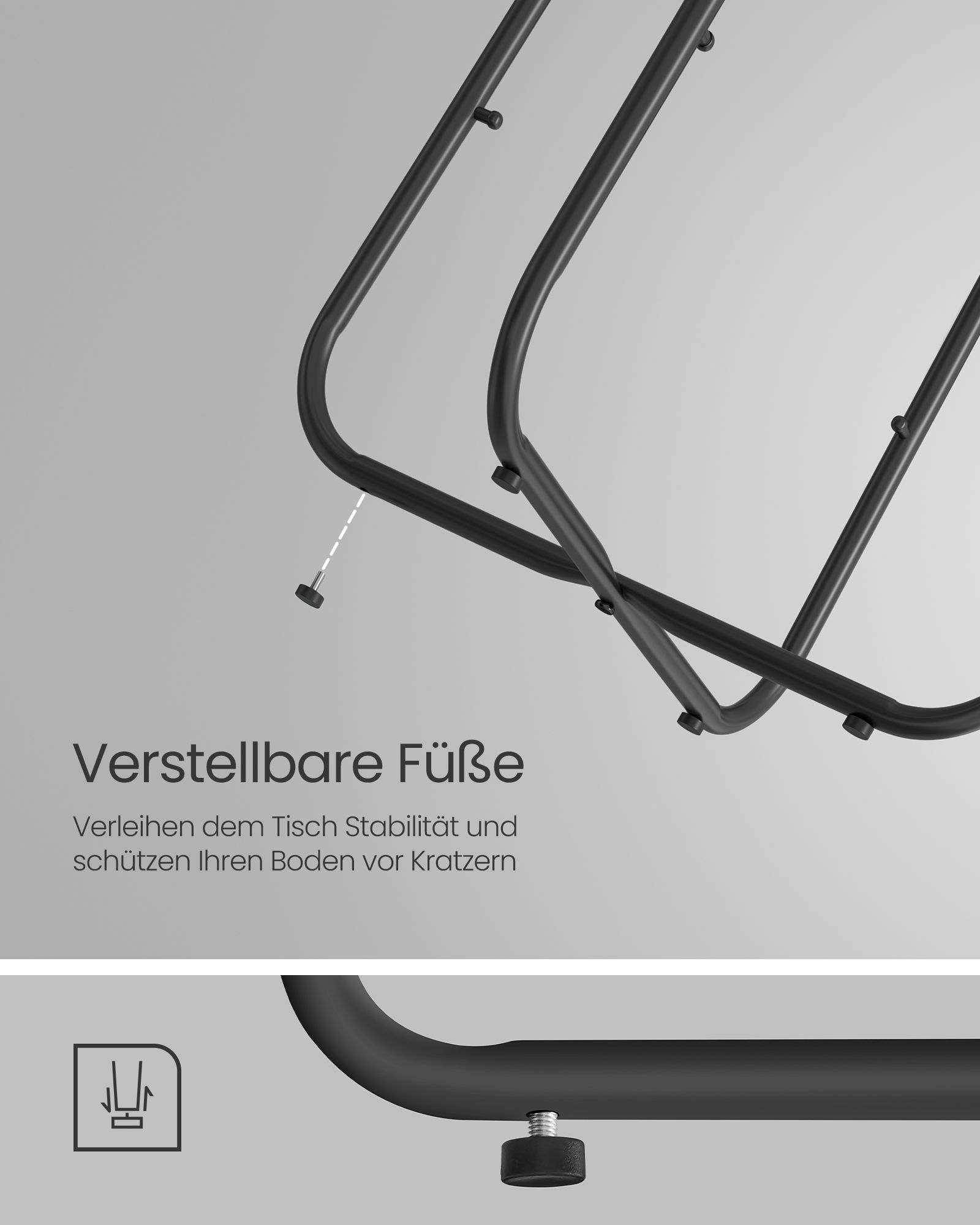 Beistelltisch mit Korb aus Stoff ebenholzschwarz-schiefergrau Beistelltisch mit Korb aus Stoff ebenholzschwarz-schiefergrau