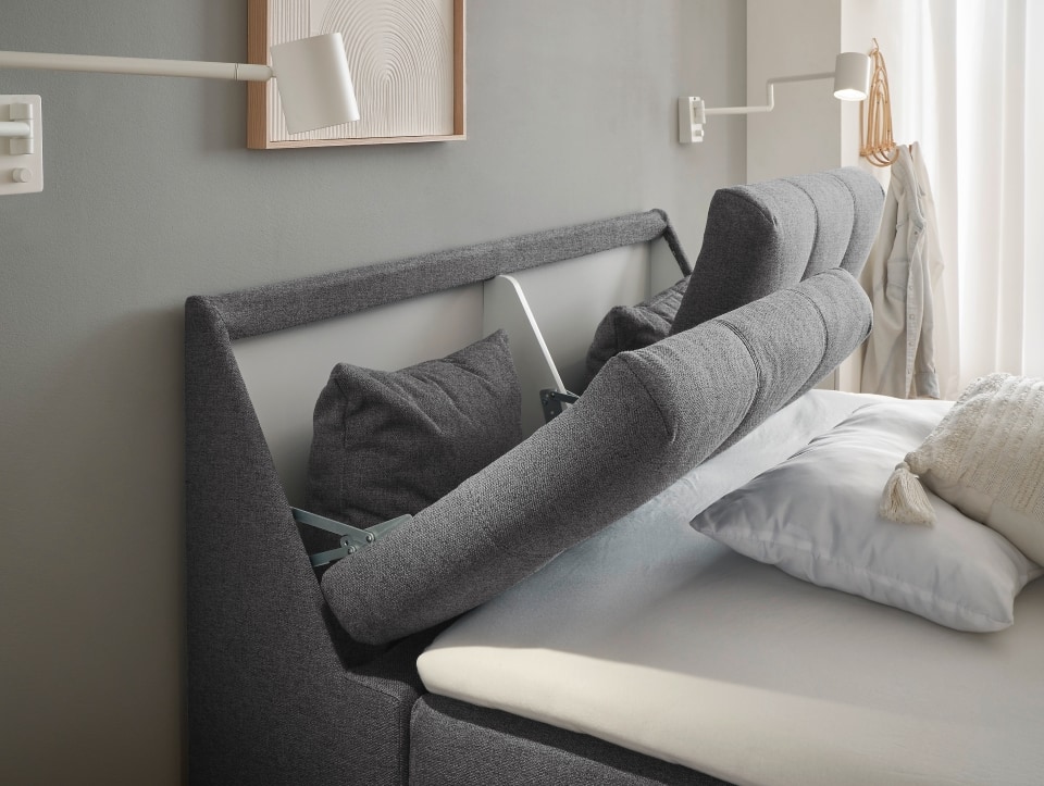 Atlantis-140_Lumos-13-anthrazit_Milieu_Detail_Fkt Entspannt Schlafen: Anthrazit Boxbett Atlantis - Myhomelando