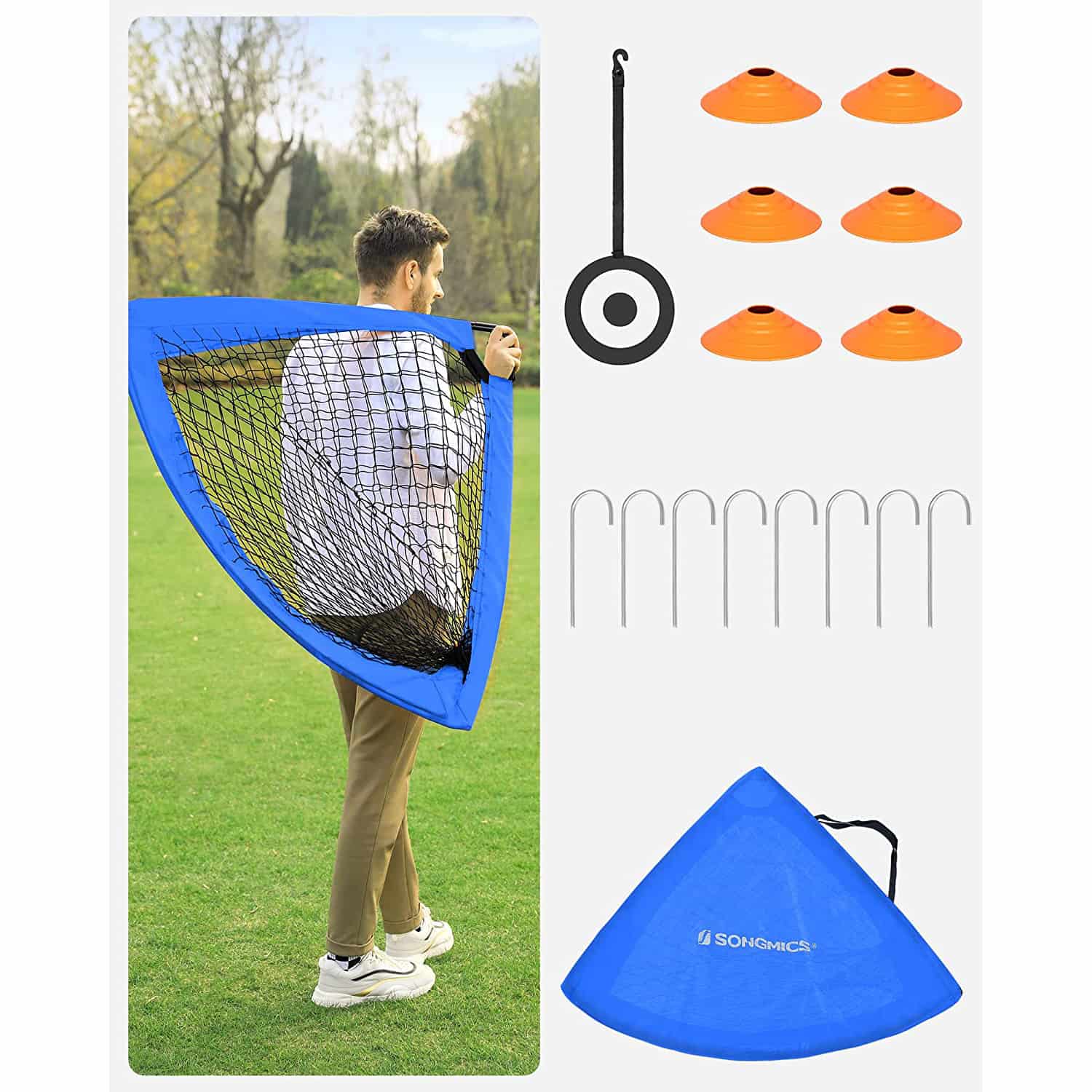 Fußballtor Kinder 2er Set faltbar blau-SZQ422Q01 Fußballtor Kinder 2er Set faltbar blau-SZQ422Q01