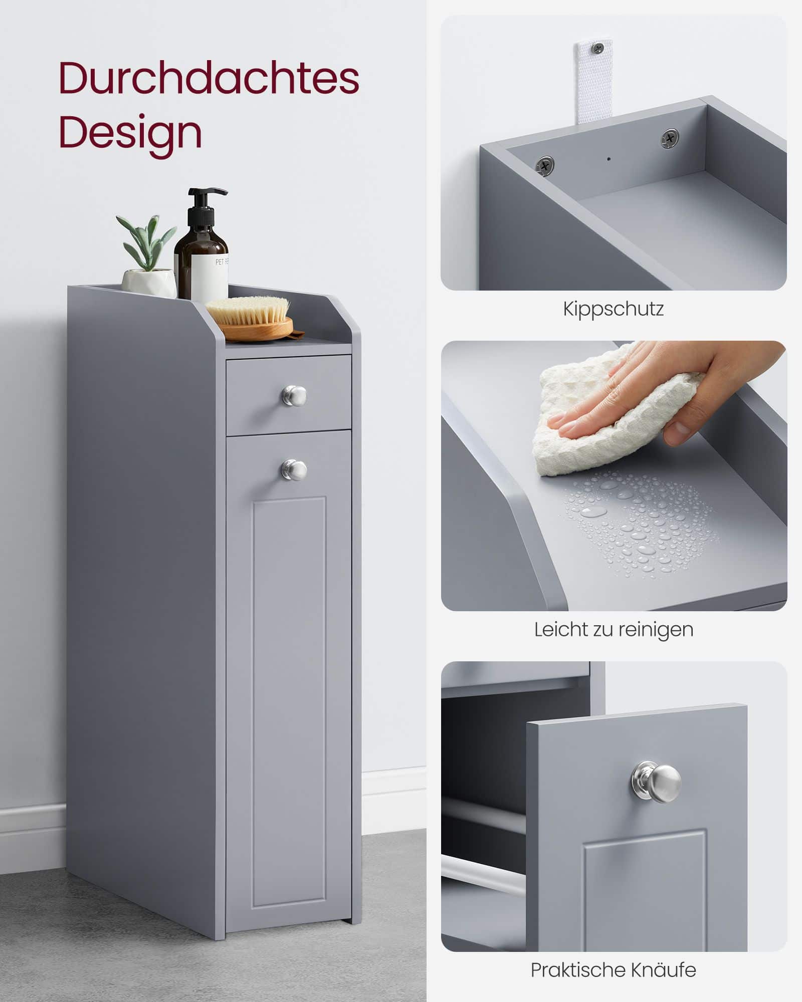 Badezimmerschrank mit Schubladen für Toilettenpapier schmal Badezimmerschrank mit Schubladen für Toilettenpapier schmal