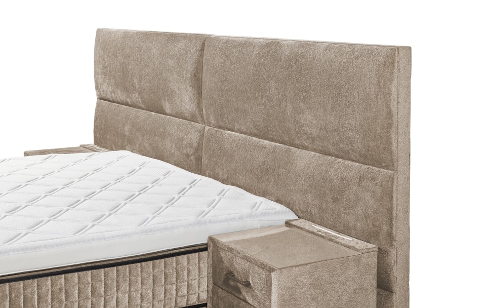 Trapani_Anthology_Detail_Taupe Anthology-Mikrofaser in stilvollem Taupe: Das exklusive Design des ED Boxspringbetts Trapani