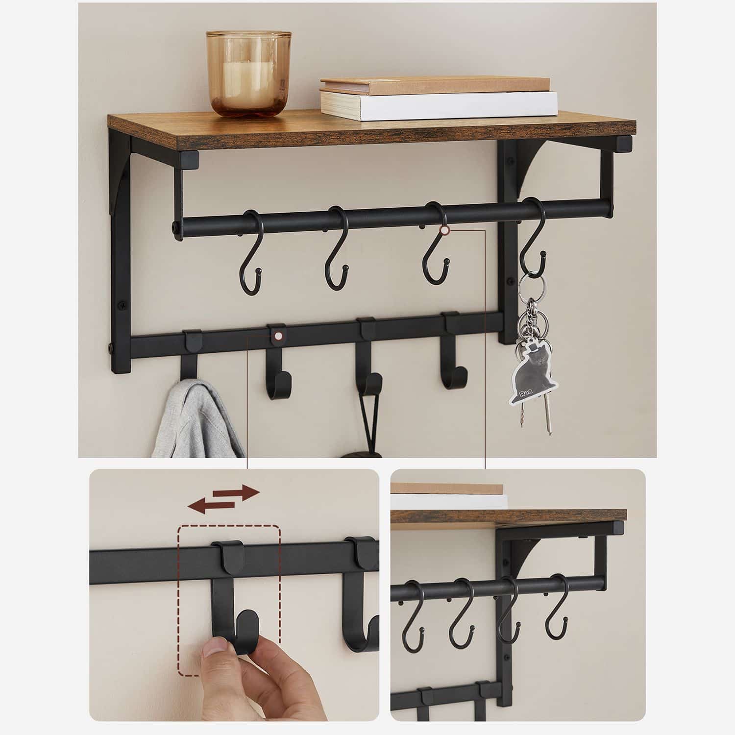 Wandgarderobe mit 8 Haken Wandgarderobe mit 8 Haken