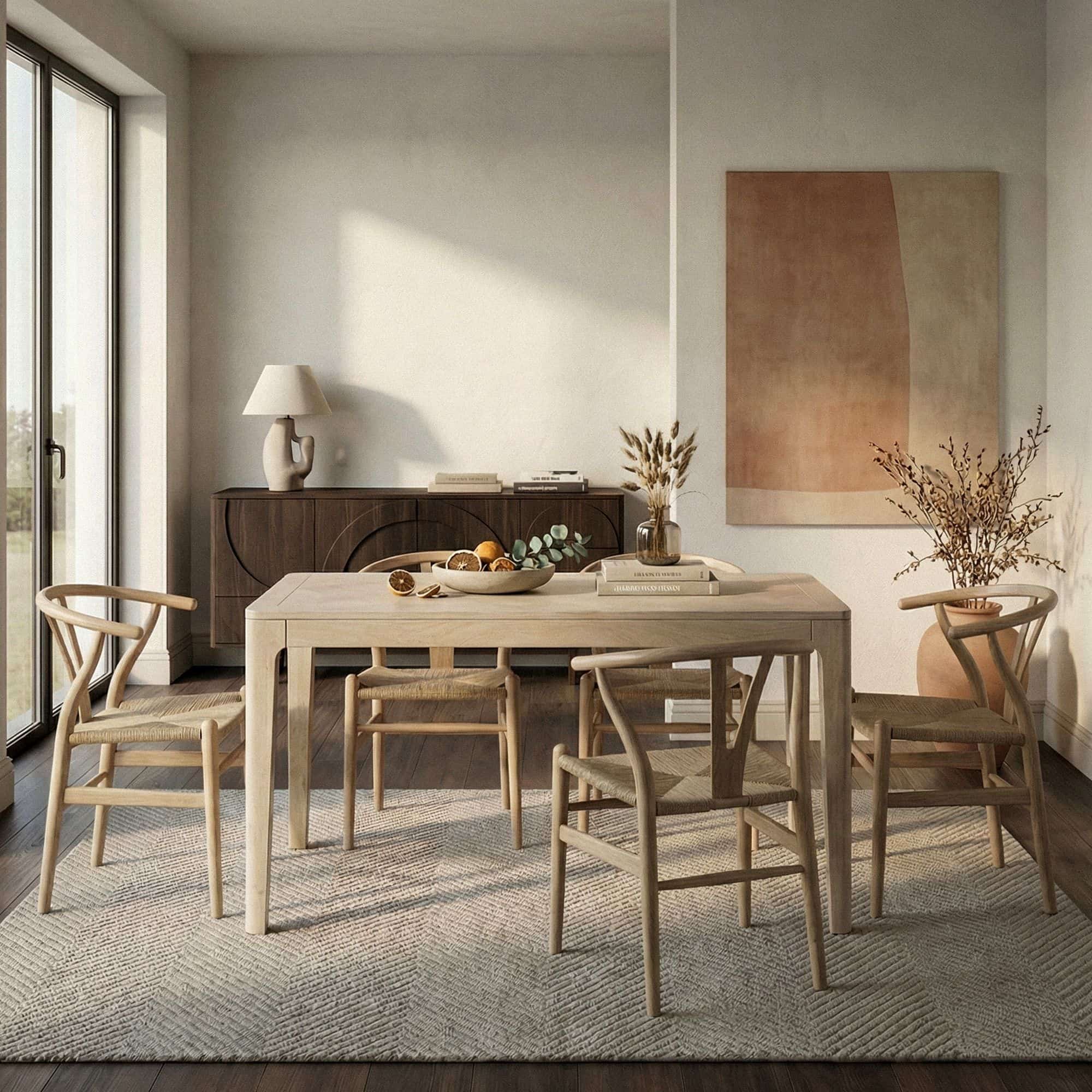 Esstisch Massivholz Mango 120x60 cm white wash - Rechteckiger Esszimmertisch Holz - Küchentisch modern für 6 Personen - Stabiler Holztisch - Tisch für Esszimmer Bistrotisch Handmade