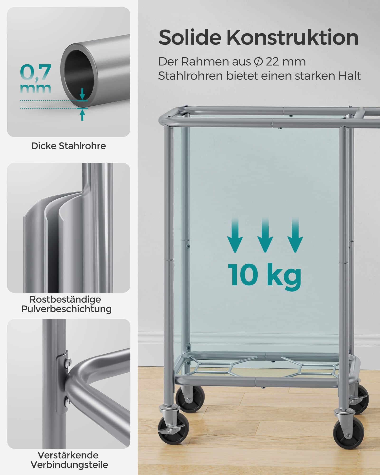 Wäschekorb 90 Liter mit Rollen und Griff Wäschekorb 90 Liter mit Rollen und Griff