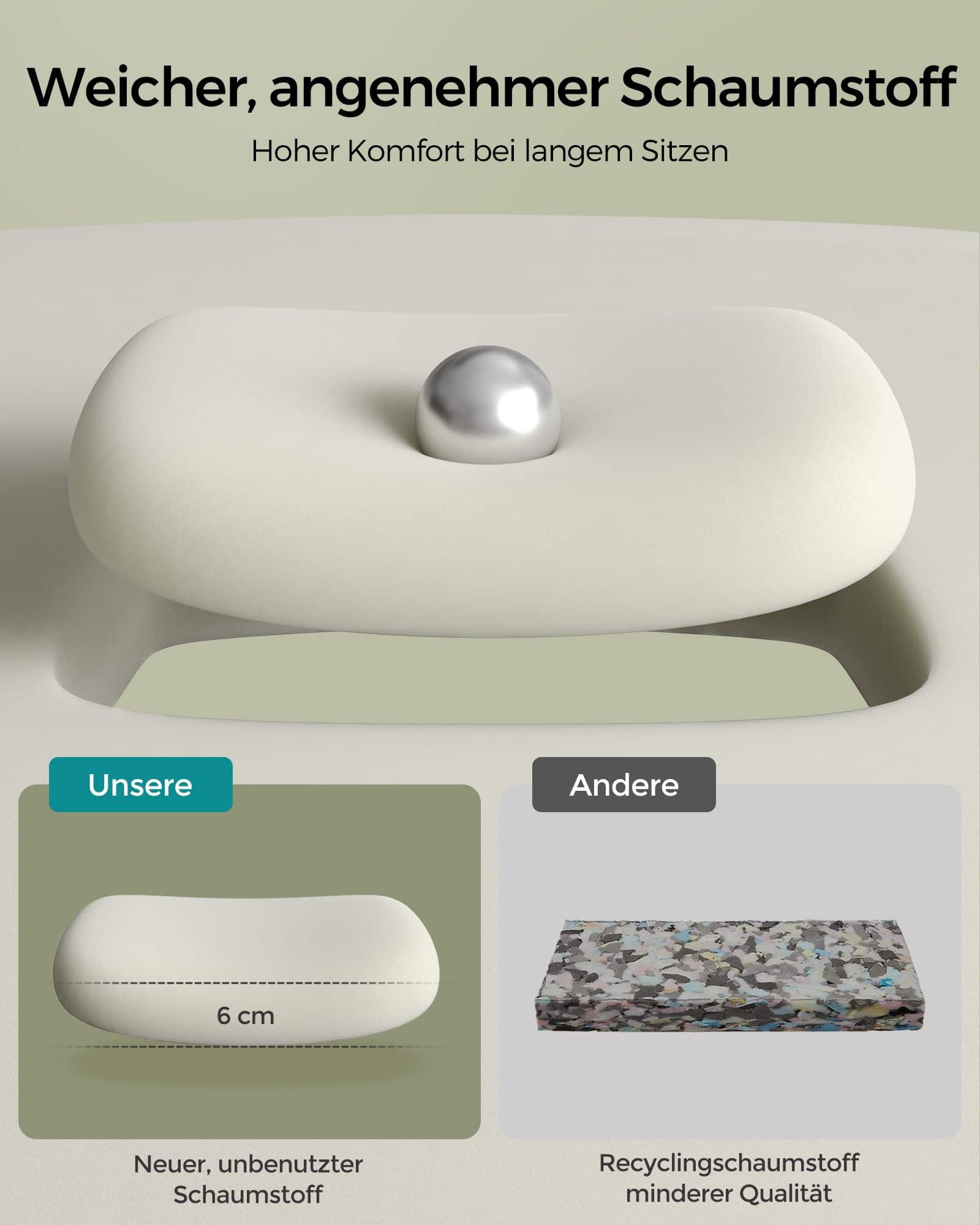 Bürostuhl mit Rückenlehnen und gebogenem Sitz taubengrau