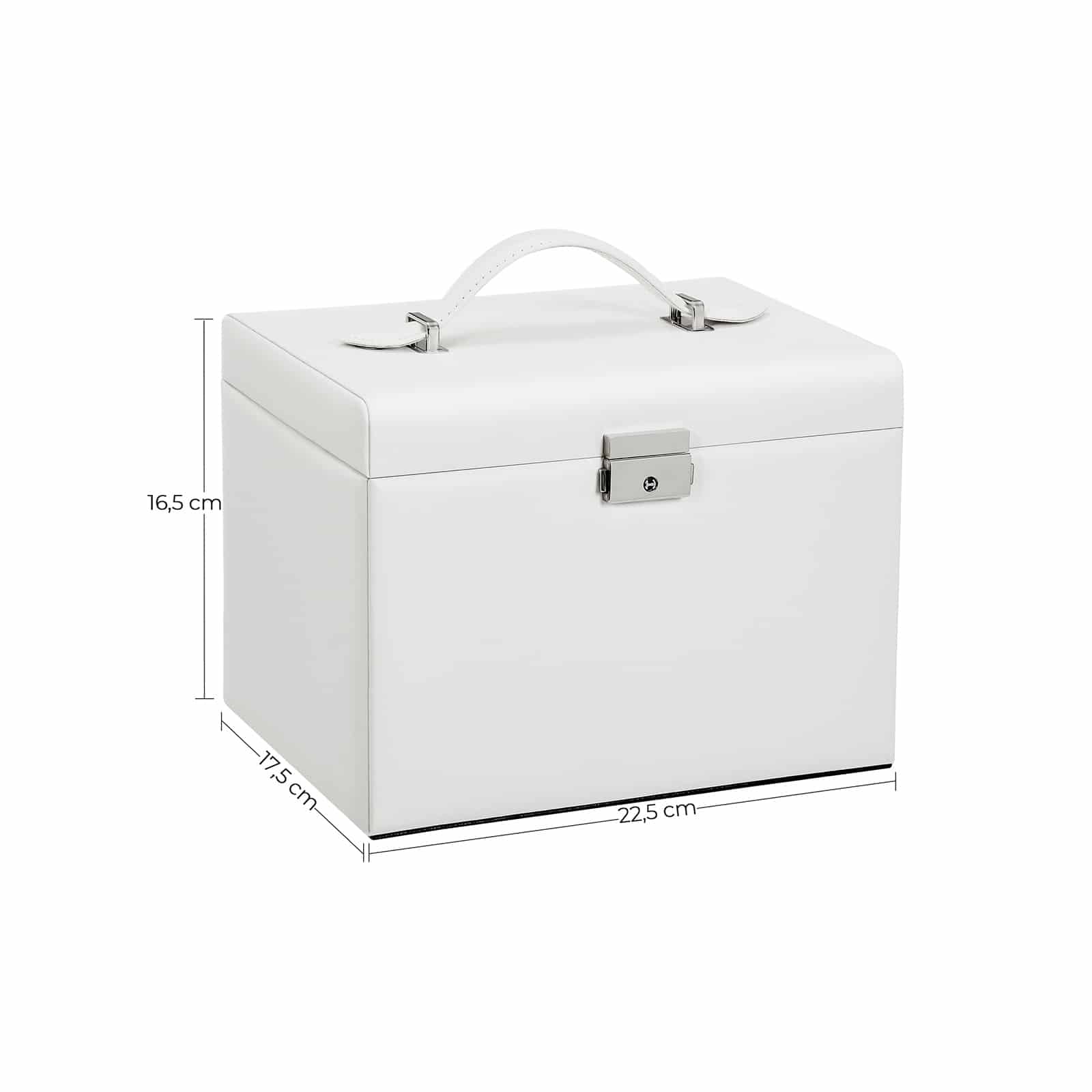 Schmuckbox mit 4 Ebenen Weiß-B34JBC159W01 Schmuckbox mit 4 Ebenen Weiß-B34JBC159W01