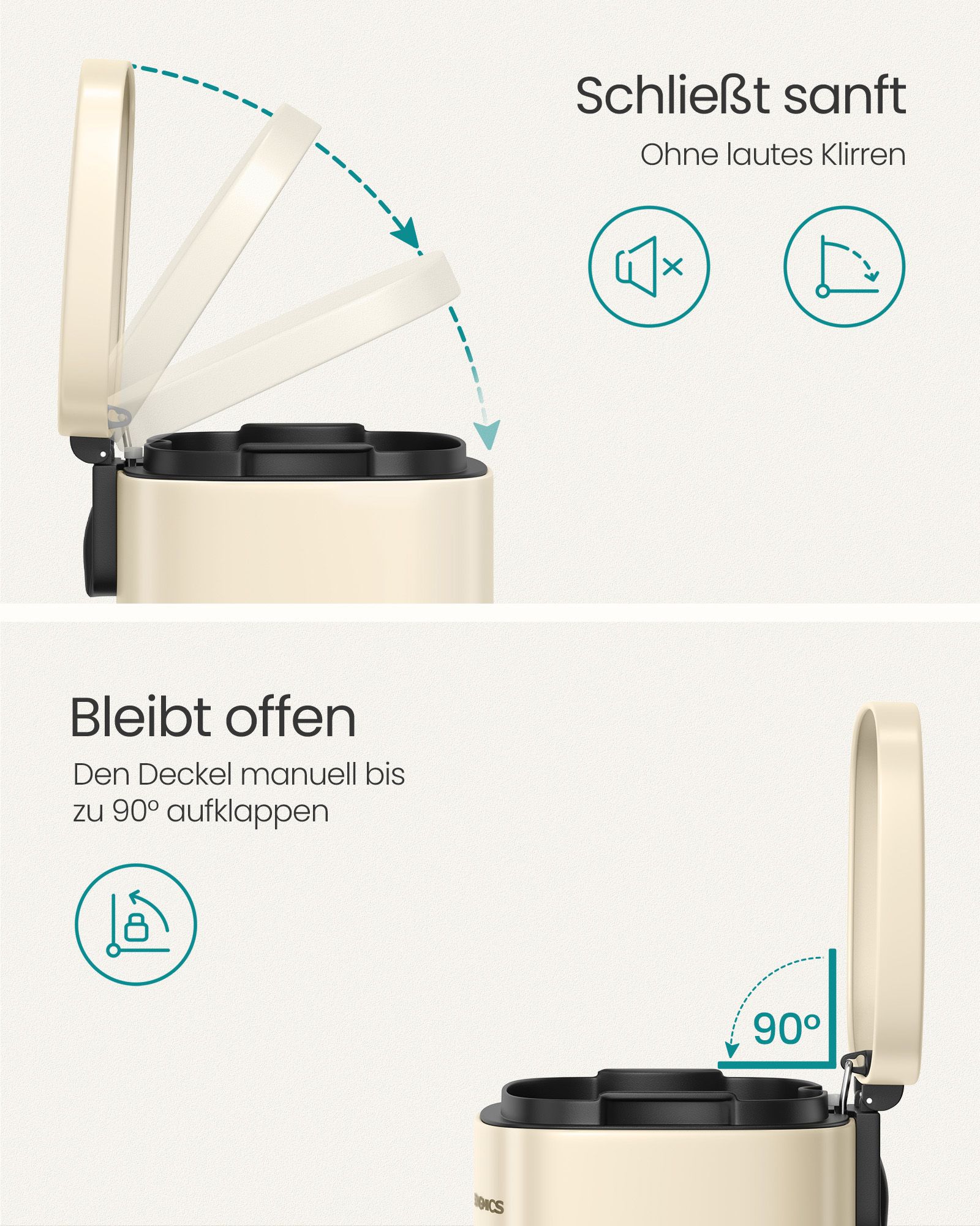 Mülleimer Küche 50 Liter sandbeige Mülleimer Küche 50 Liter sandbeige