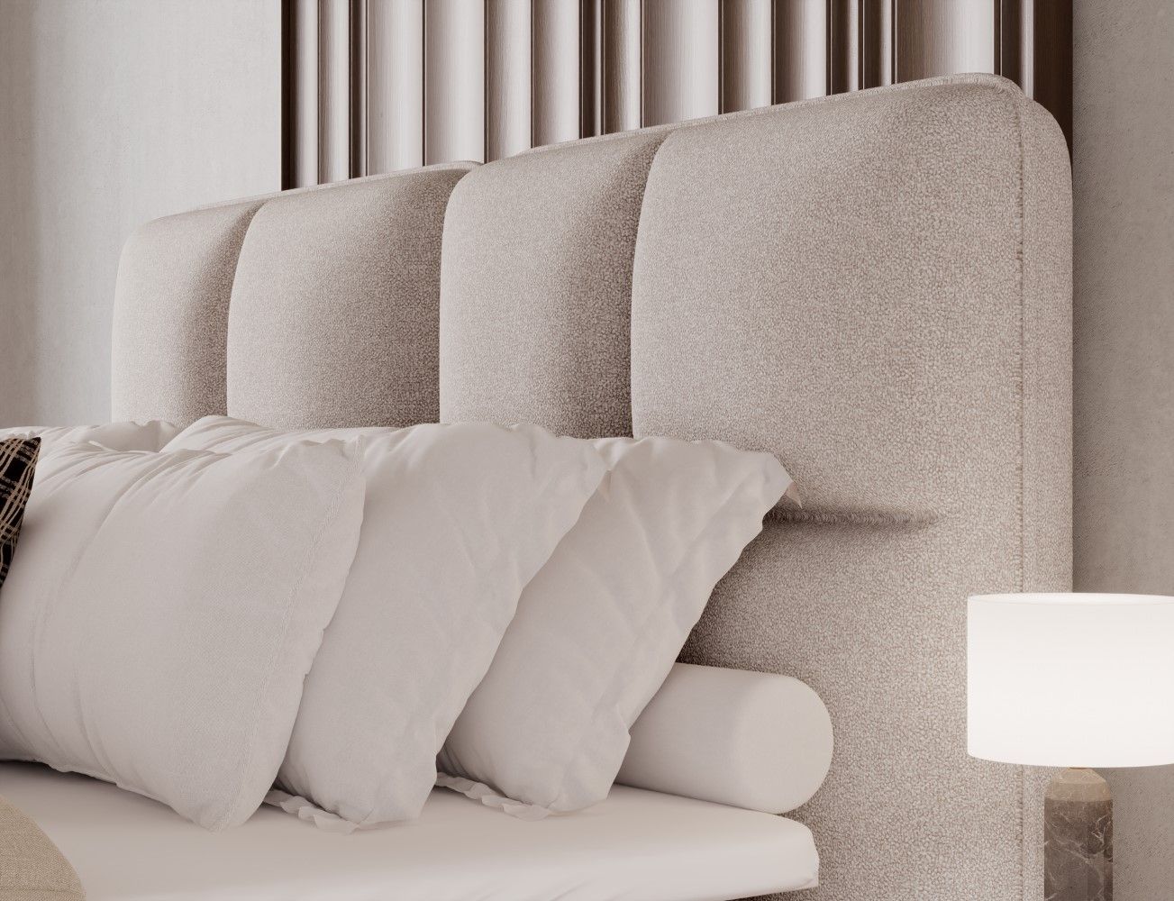 Boxspringbett Tonila von Eltap – Paolli Mikrofaser Beige |Topper Boxspringbett Tonila von Eltap – Paolli Mikrofaser Beige |Topper