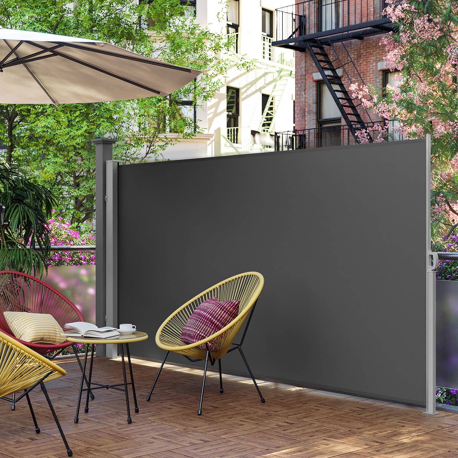 Seitenmarkise ausziehbar 160 x 450 cm für Balkon Seitenmarkise ausziehbar 160 x 450 cm für Balkon