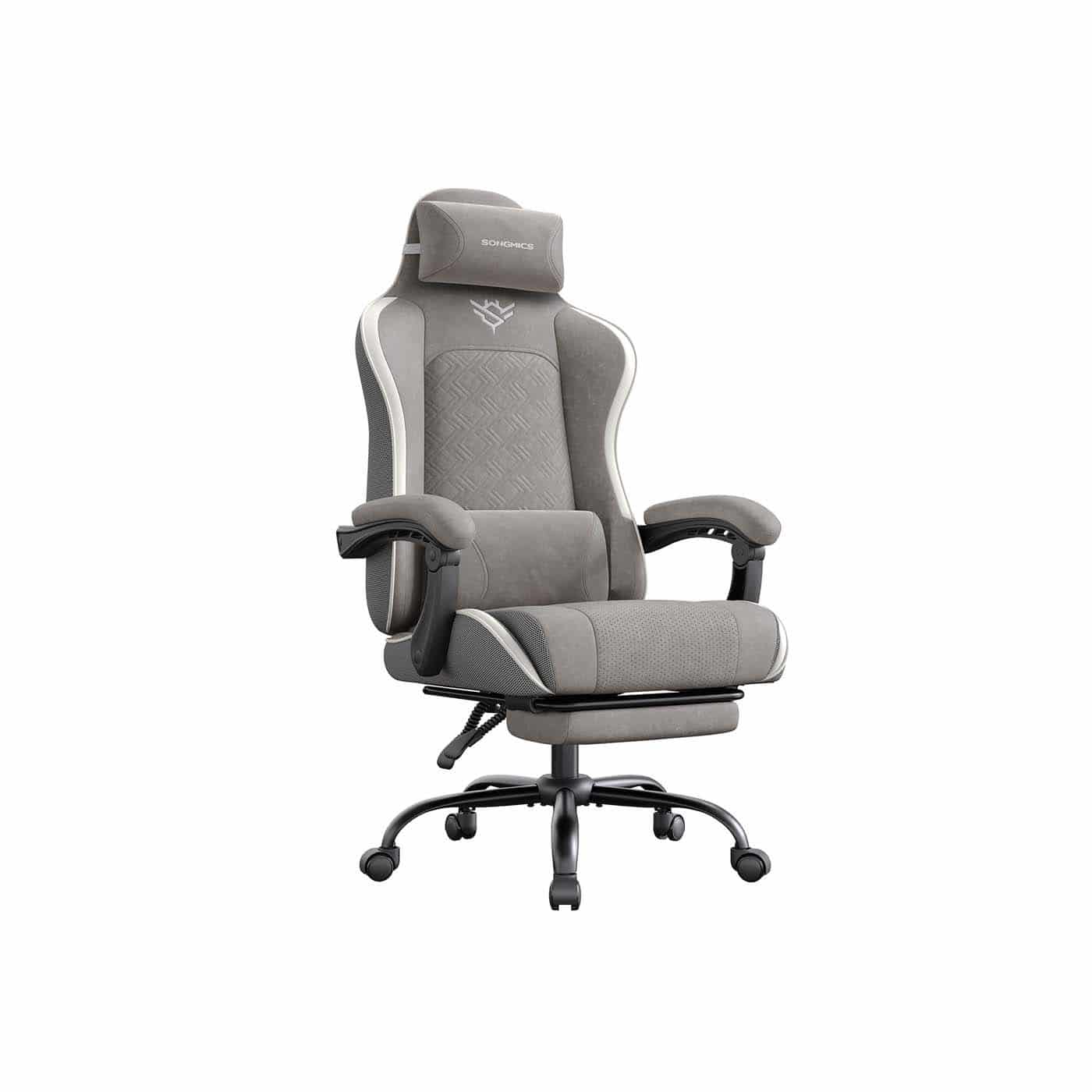 Ergonomischer Gaming Stuhl mit Fußstütze und Federkissen Ergonomischer Gaming Stuhl mit Fußstütze und Federkissen