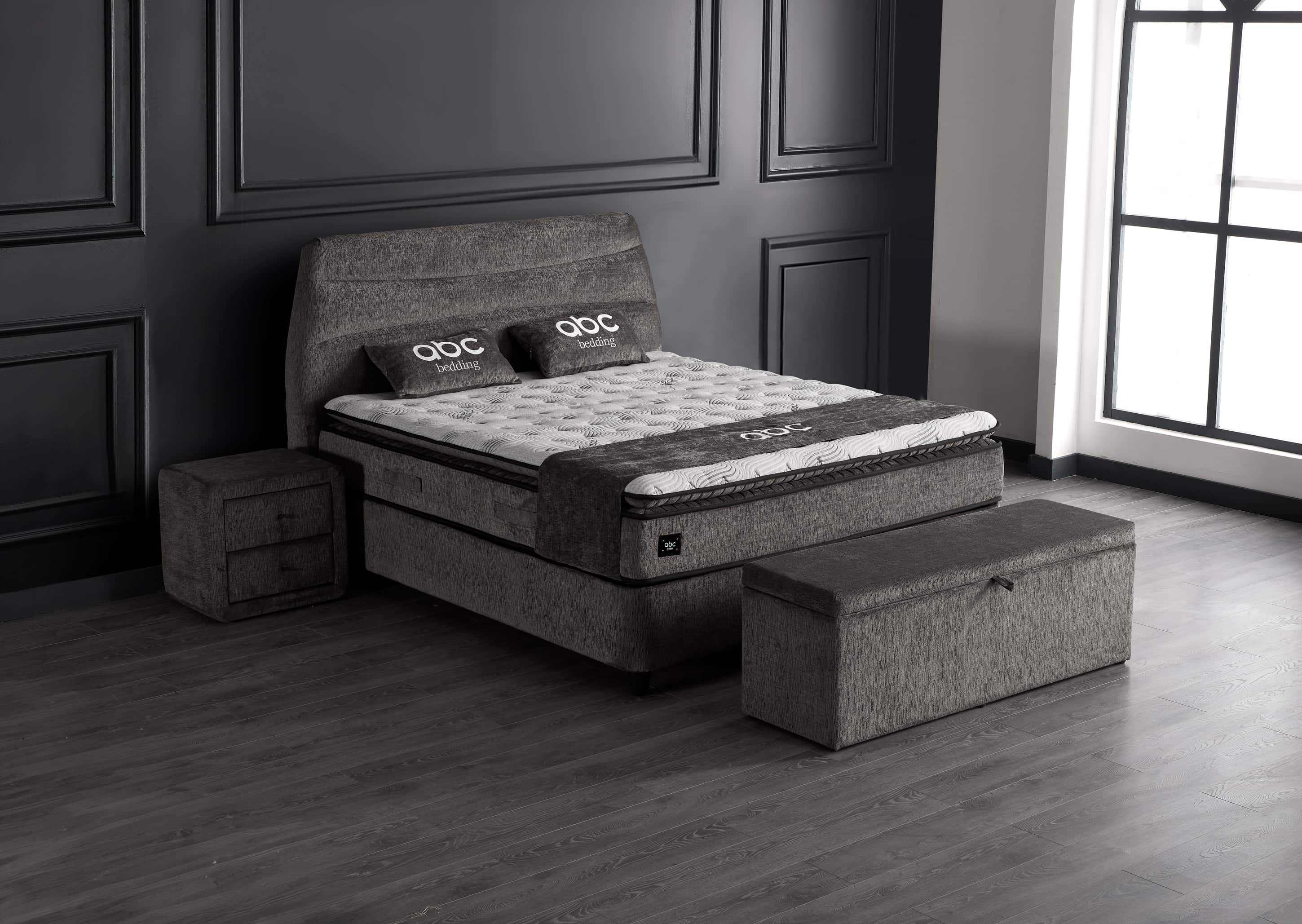 Boxspringbett Carlos in grau - ABC Bedding Boxspringbett Carlos in grau - ABC Bedding