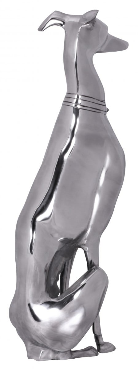 32596-Wohnling-Dekoration-Windhund-Aluminium-silbern-W_3 Dekoration Design Dog aus Aluminium silbern Windhund Skulptur Hundestatue