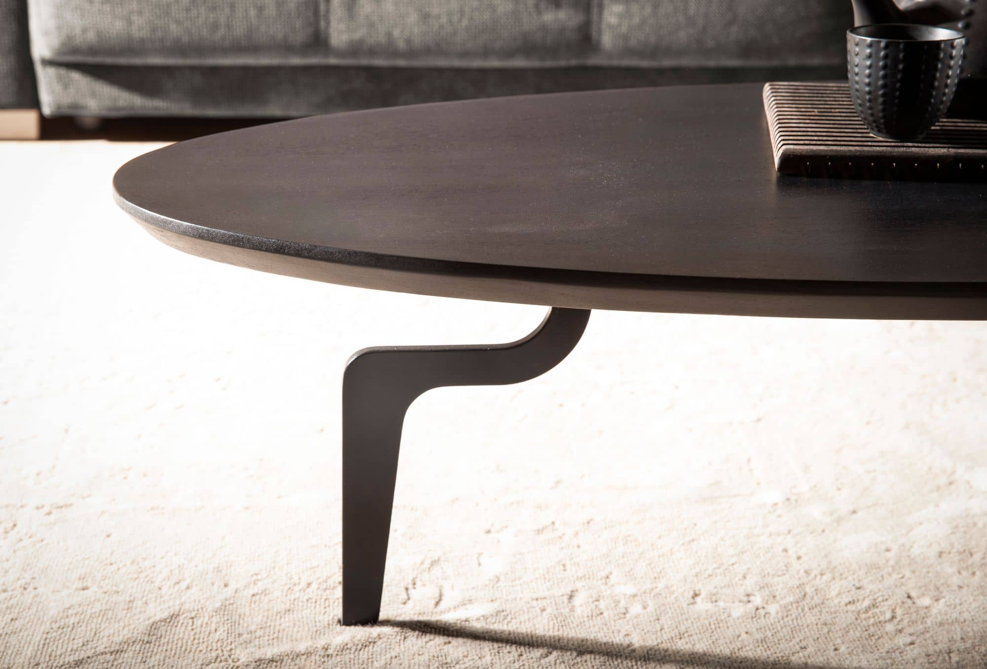 Couchtisch 86x50x30 cm Mango Massivholz Schwarz Sofatisch Niedrig Couchtisch 86x50x30 cm Mango Massivholz Schwarz Sofatisch Niedrig