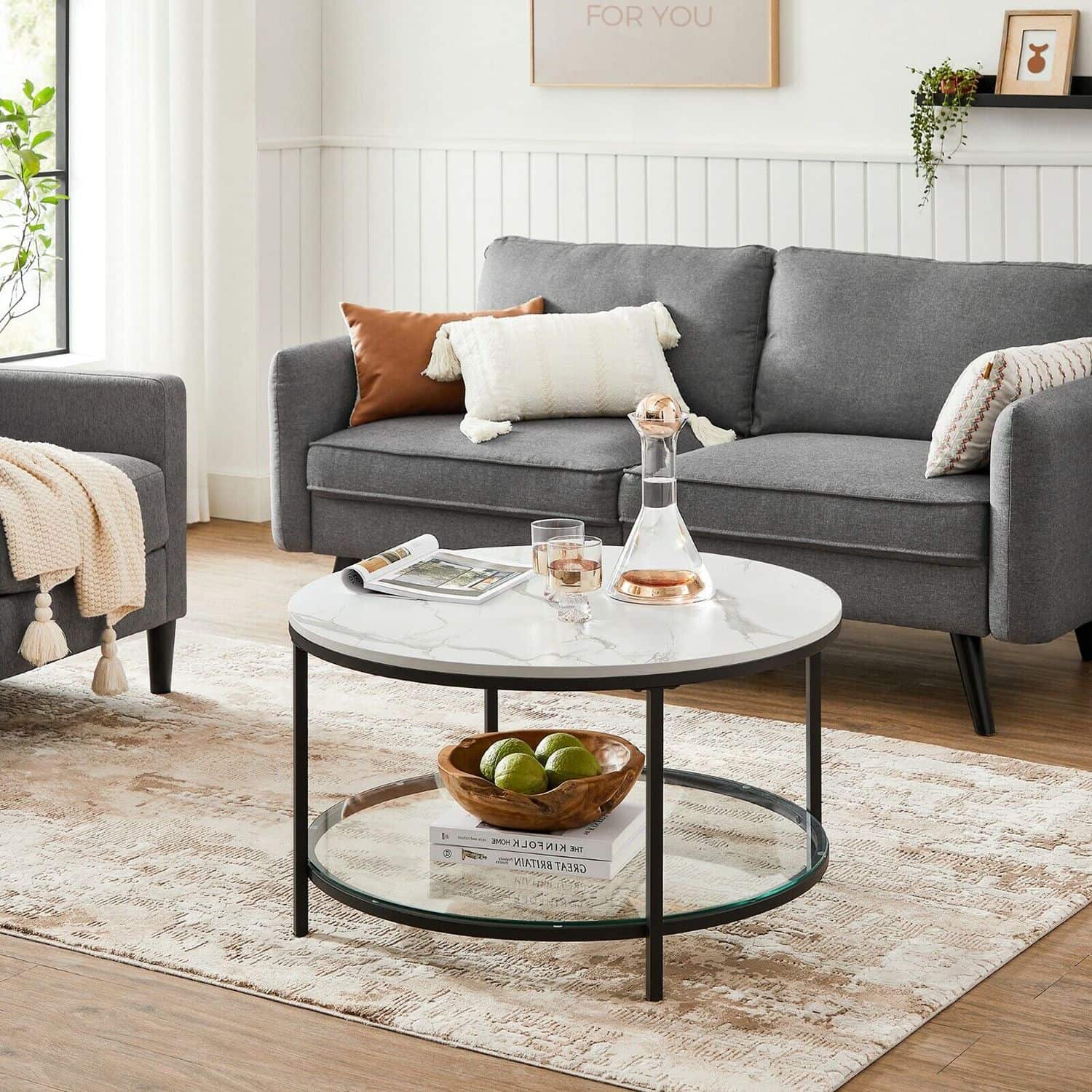 Couchtisch mit 2 Ablagen für Wohnzimmer Couchtisch mit 2 Ablagen für Wohnzimmer