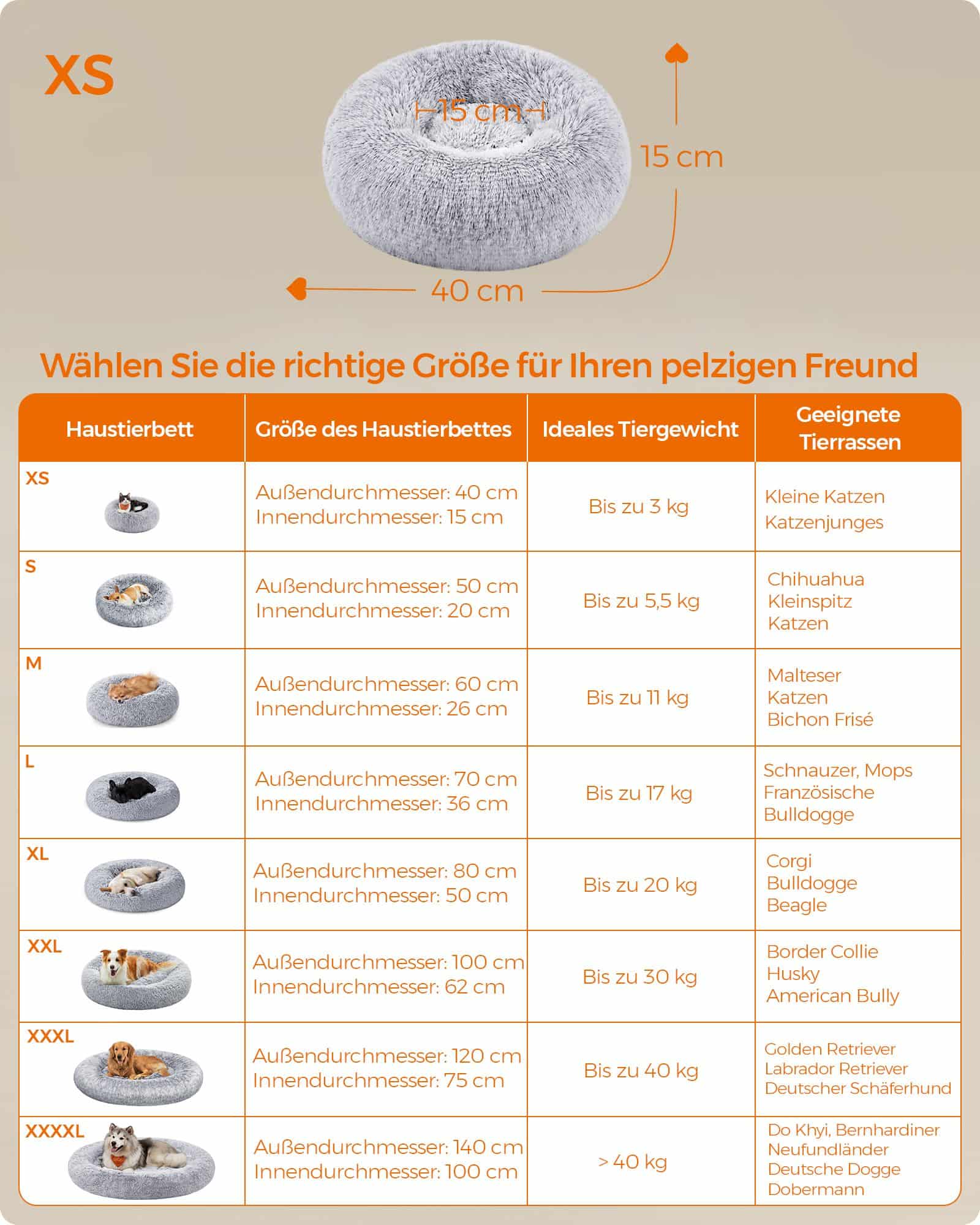 Hundebett flauschig und waschbar Ombré-Grau-PGW036G01 Hundebett flauschig und waschbar Ombré-Grau-PGW036G01