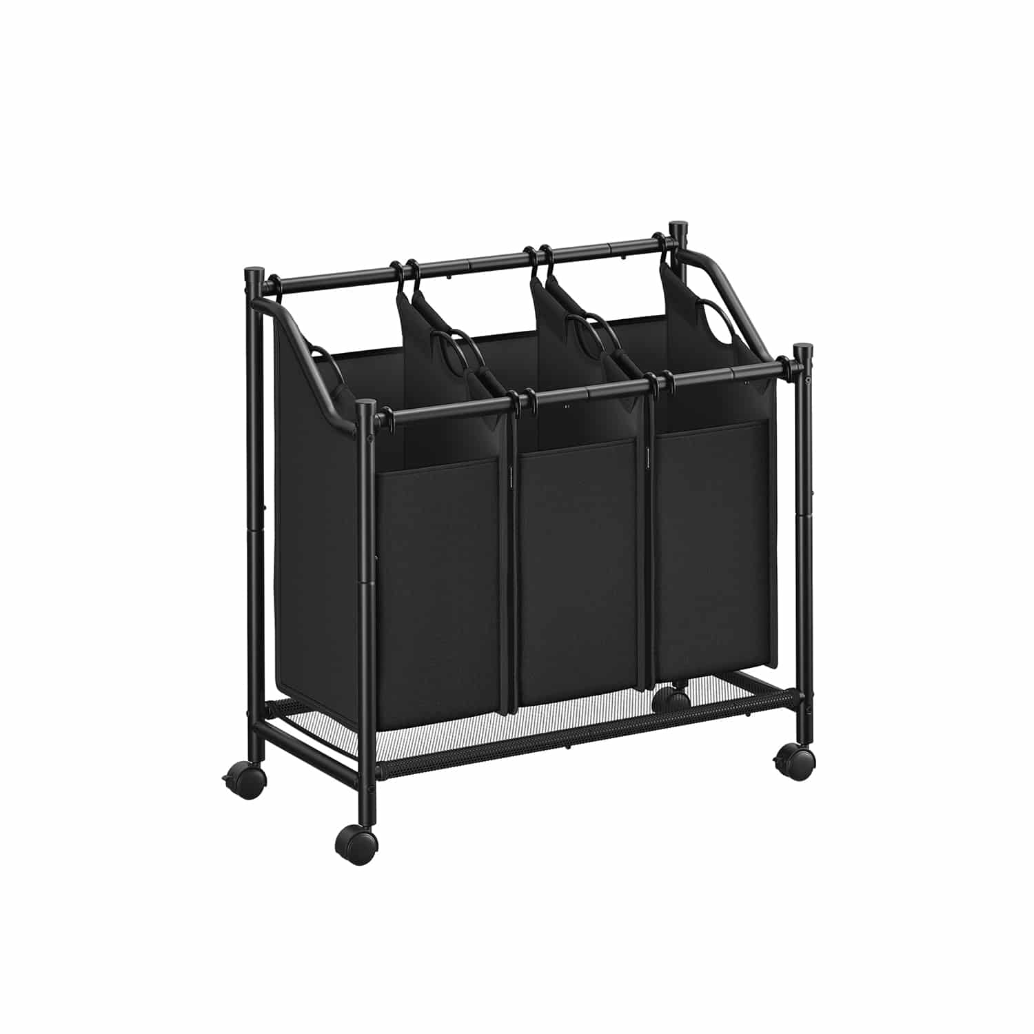 Wäschekorb mit Rollen 3 x 45 L tintenschwarz Wäschekorb mit Rollen 3 x 45 L tintenschwarz