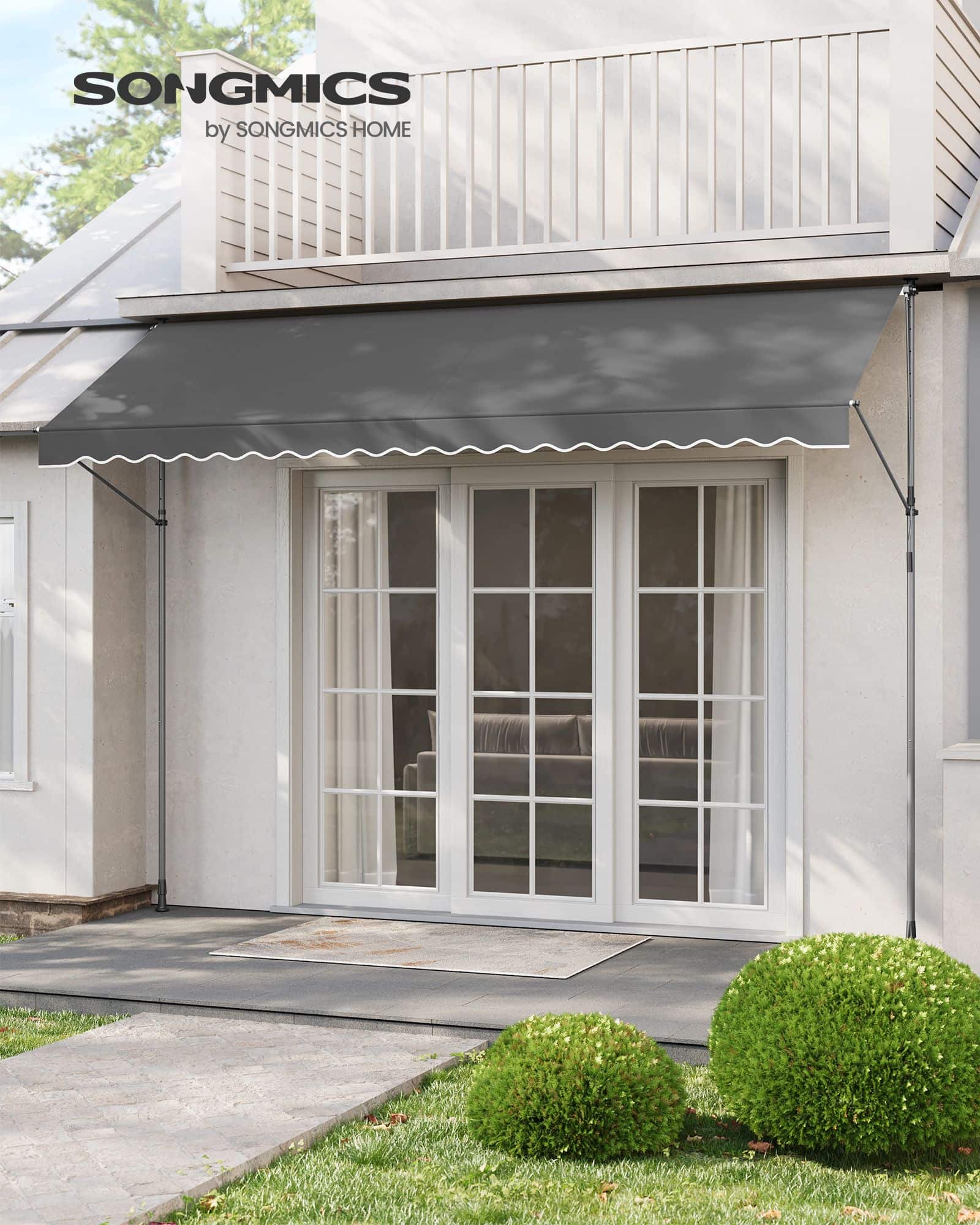 Klemmmarkise für Sonnenschutz 400 x 120 cm anthrazit Klemmmarkise für Sonnenschutz 400 x 120 cm anthrazit