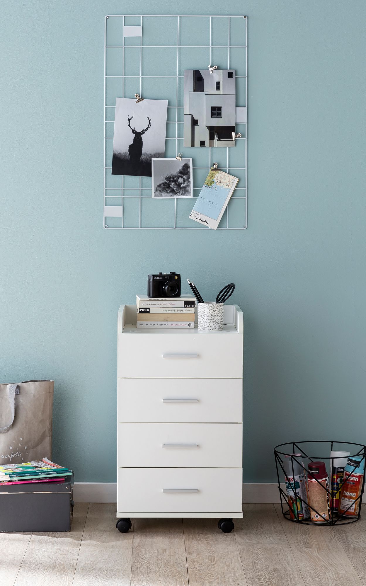 47552-WOHNLING-Rollcontainer-KENT-40x35x65-Weiss-_6 Rollcontainer WL5.748 40 x 70,5 x 33 cm Weiß