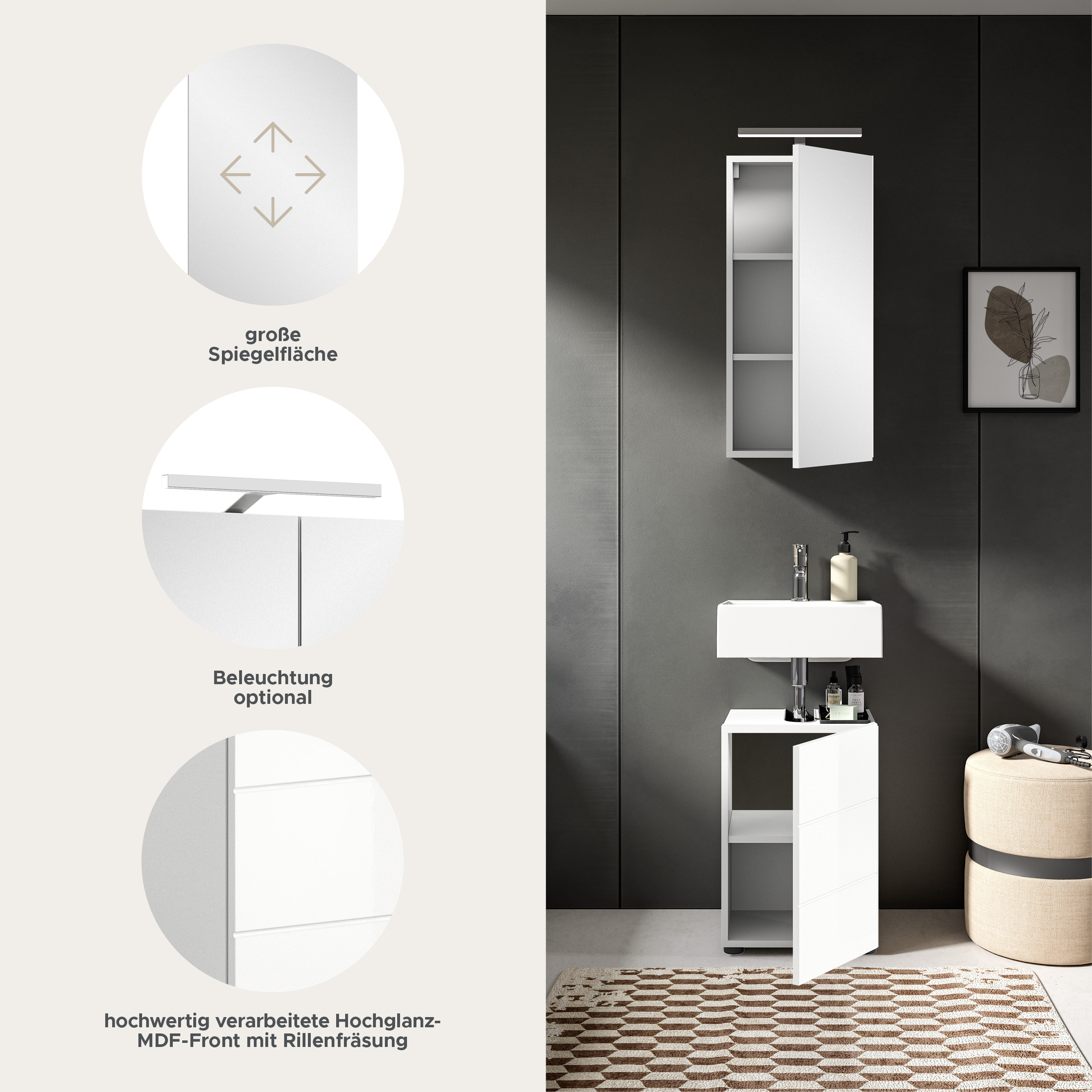 Vira Badkombination inkl. Beleuchtung Vira Badkombination inkl. Beleuchtung