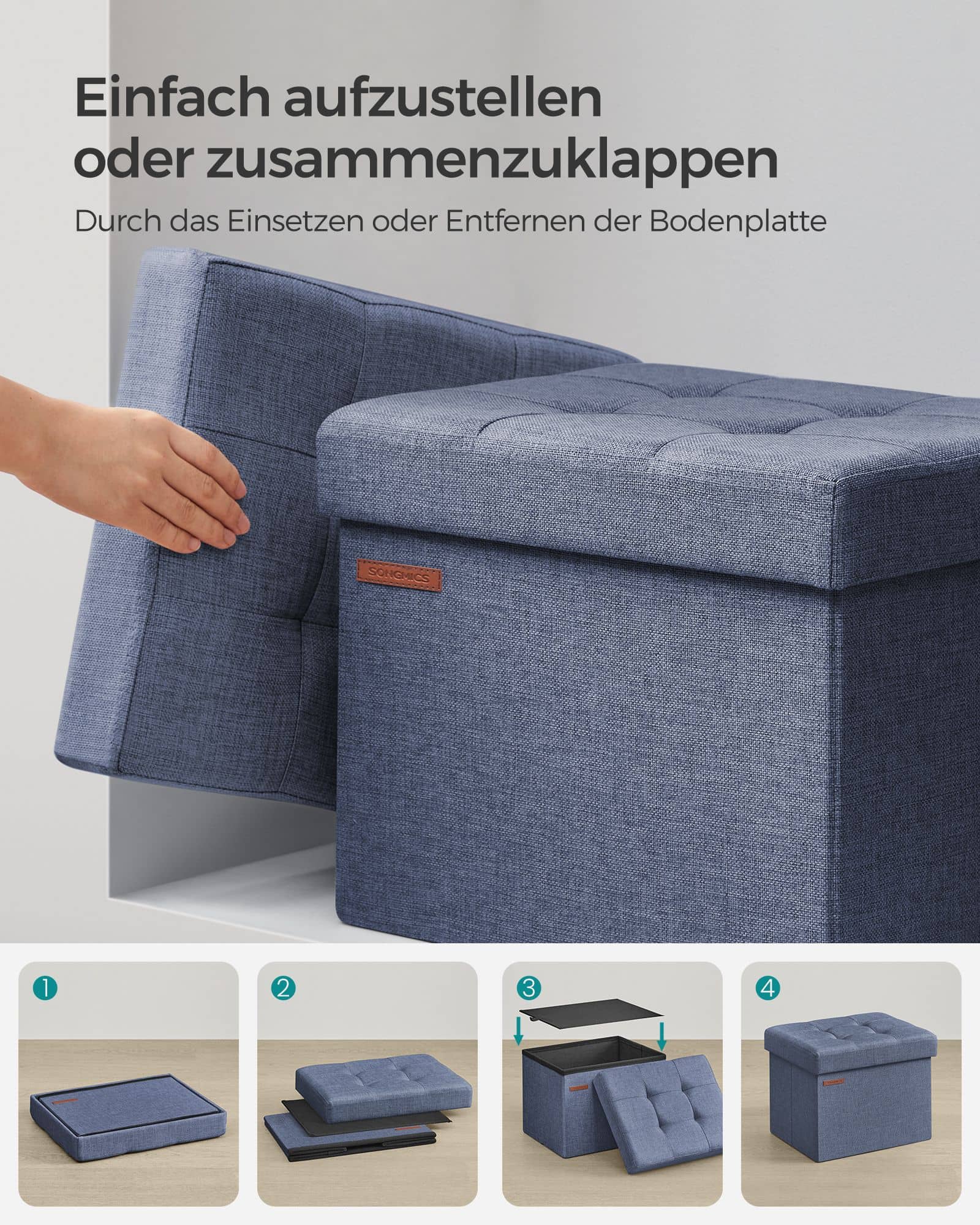 Sitzbank mit Stauraum helldenimblau-LSF102Q01 Sitzbank mit Stauraum helldenimblau-LSF102Q01