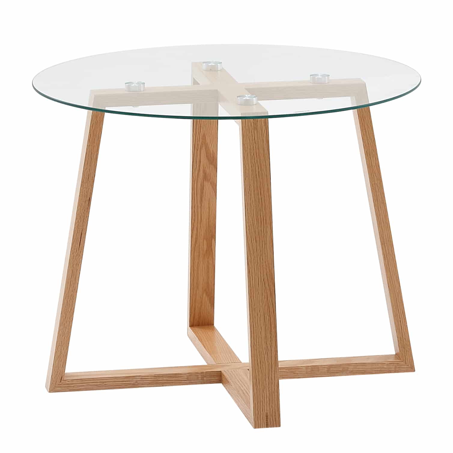 64442-Wohnling-Couchtisch-mit-Glasplatte-rund-58x46-5-cm-WL6-494-WL6-494_1 Couchtisch 58x58x47 cm Sofatisch Eiche Massivholz / Glas Rund