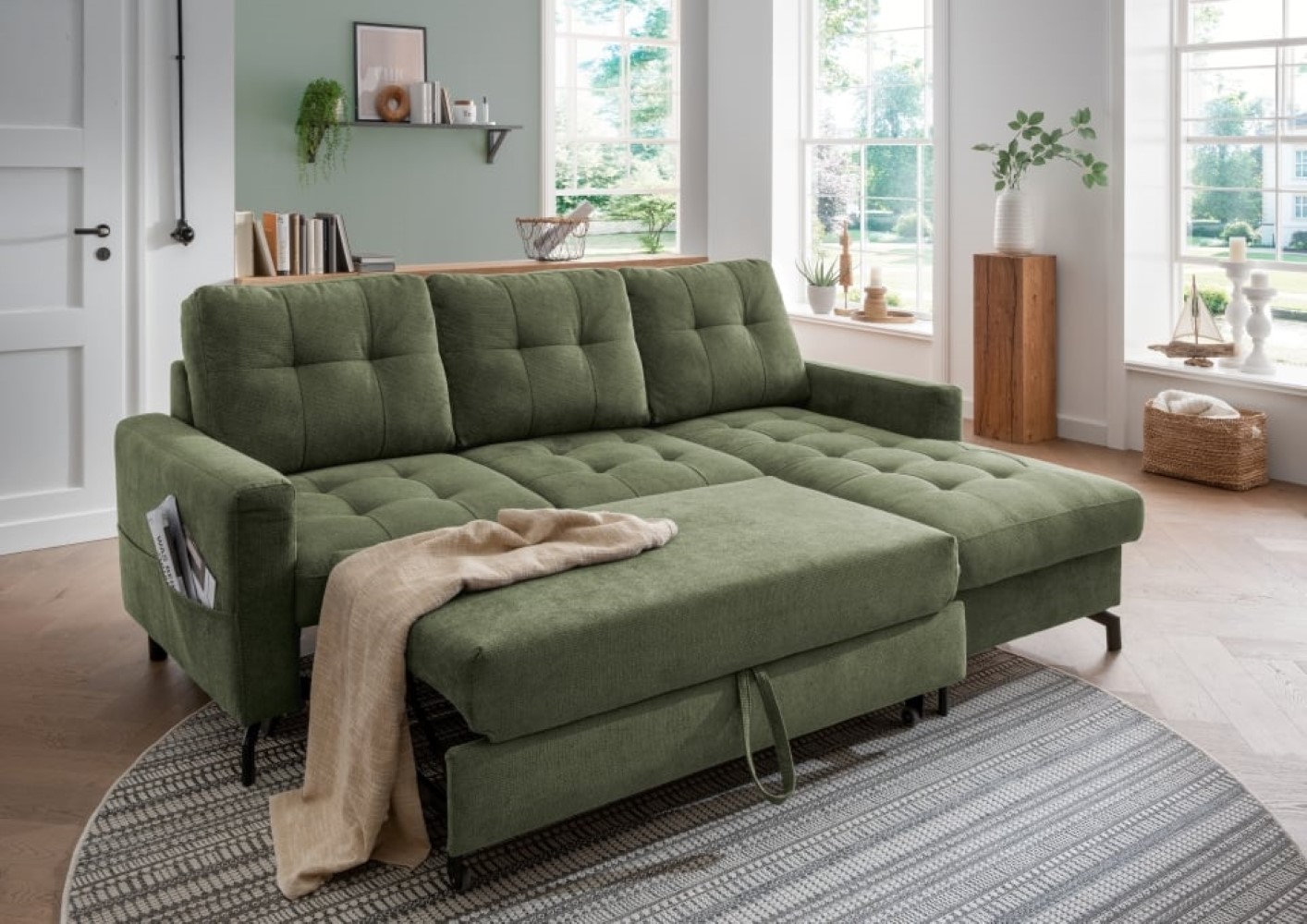 Benformato_Treviso_2F-RECBK_9301_F10-3 Luxus-Mikrofaser: Dunkelgrün - Benformato Sofa Treviso