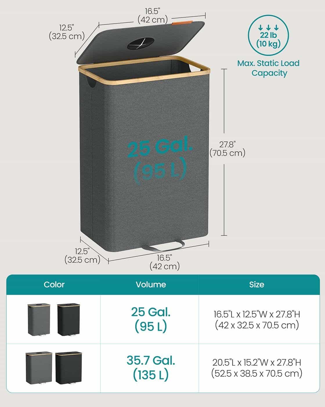 Pfandflaschen-Sammelbehälter 95 L schiefergrau-naturbeige