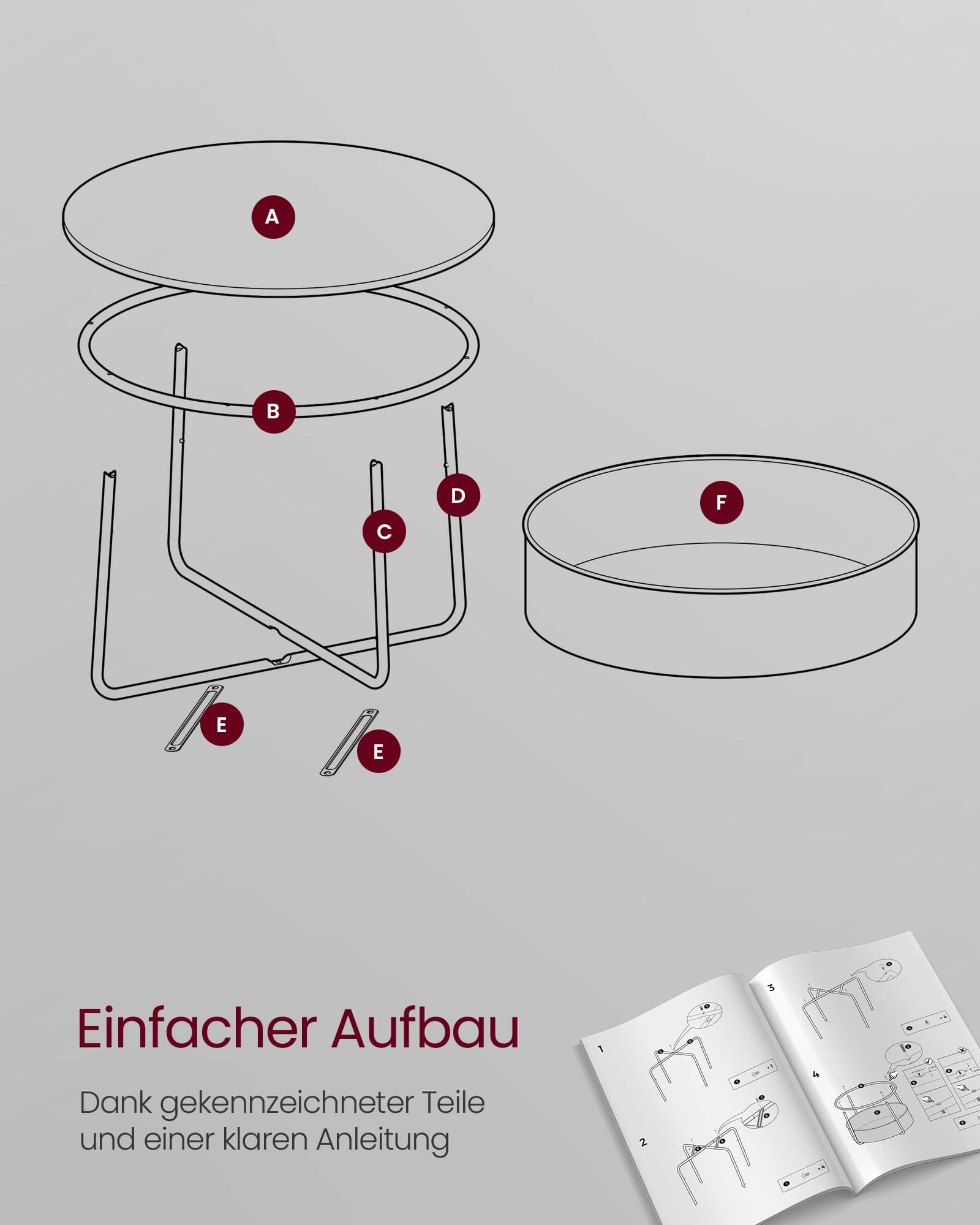 Couchtisch mit Korb aus Stoff tintenschwarz-schiefergrau Couchtisch mit Korb aus Stoff tintenschwarz-schiefergrau
