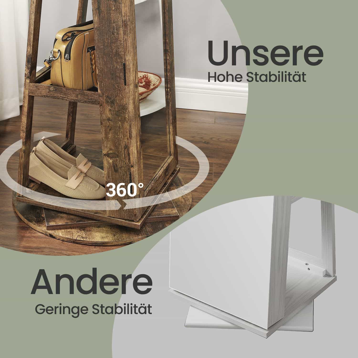 Schmuckschrank mit Spiegel, 360° drehbarer Spiegelschrank, abschließbar Schmuckschrank mit Spiegel, 360° drehbarer Spiegelschrank, abschließbar