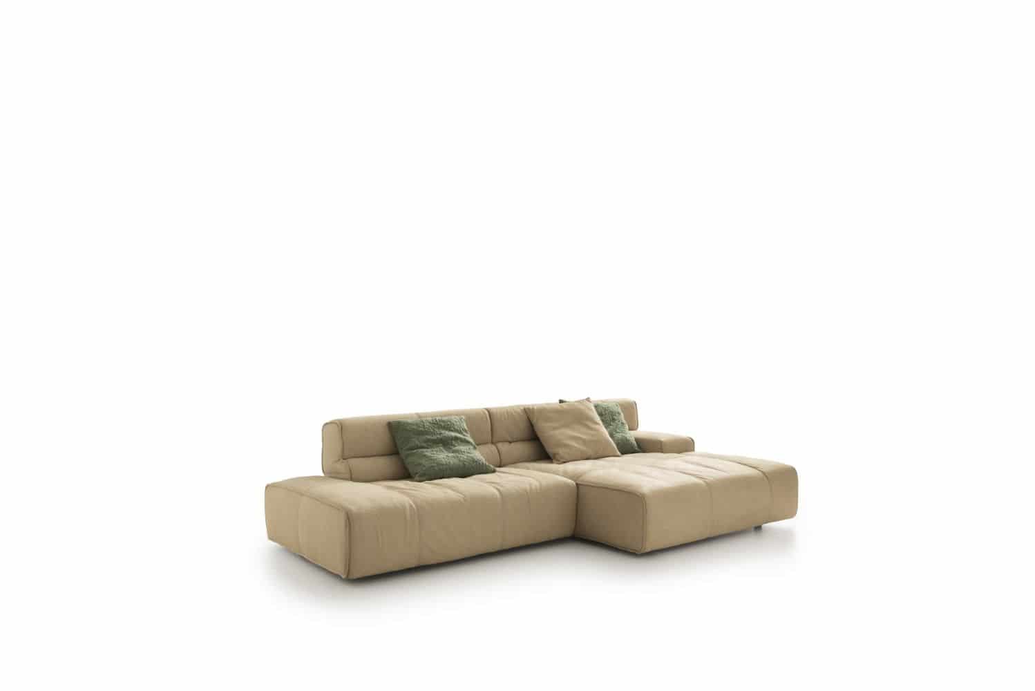 Echtleder Ecksofa Colosseo von designwerk mit Sitztiefenverstellung