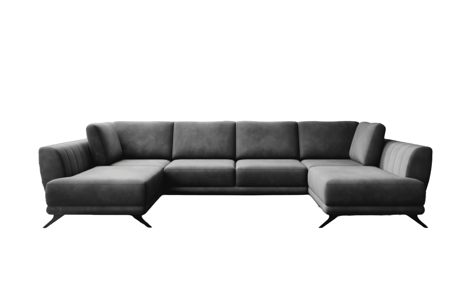 Wohnlandschaft Anthrazit Larco – U-förmig mit Schlaffunktion