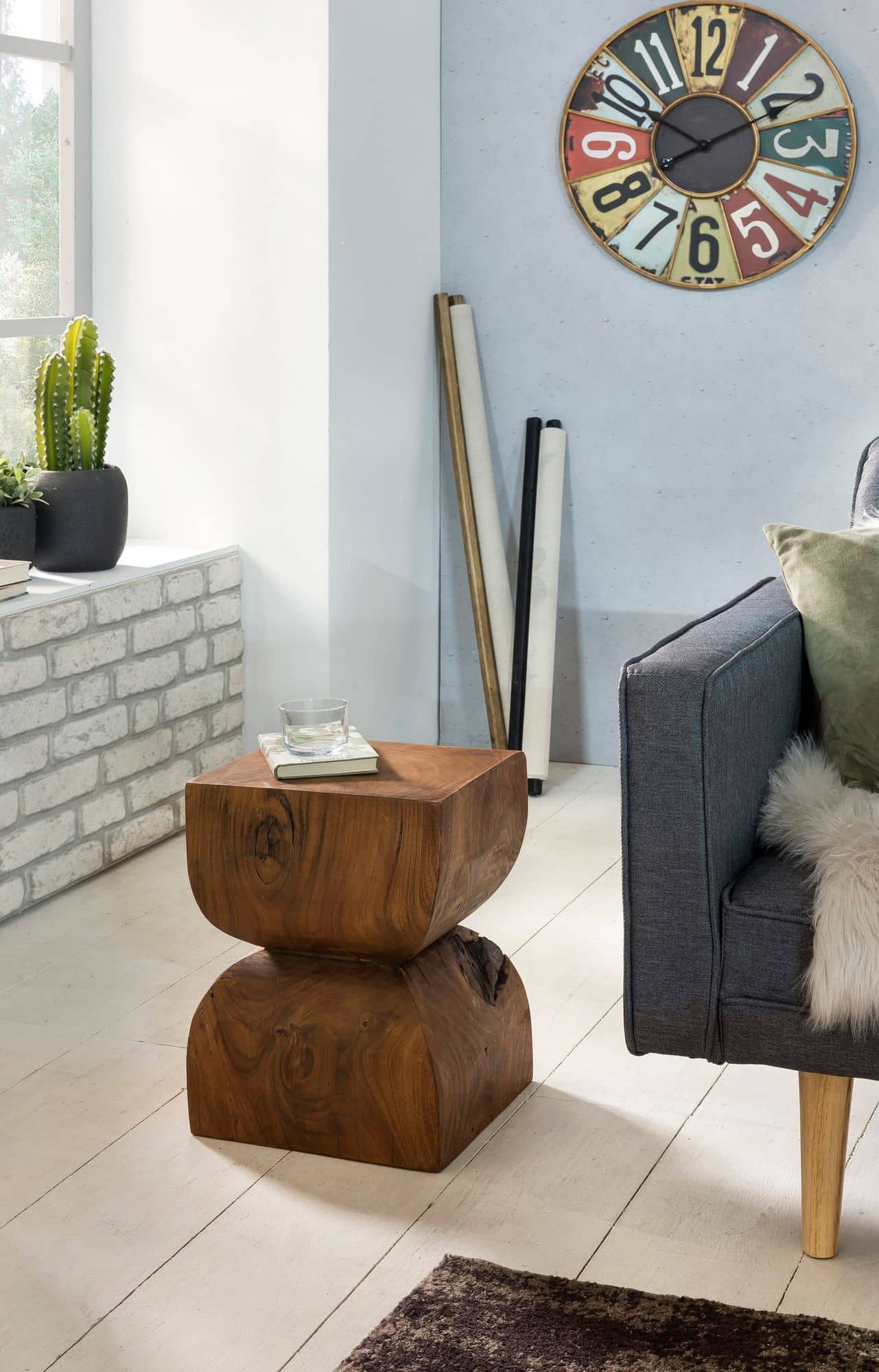 Beistelltisch WL1.562 Sheesham Vollholz 30x45x30cm Rustikaler Deko-Tisch Beistelltisch WL1.562 Sheesham Vollholz 30x45x30cm Rustikaler Deko-Tisch