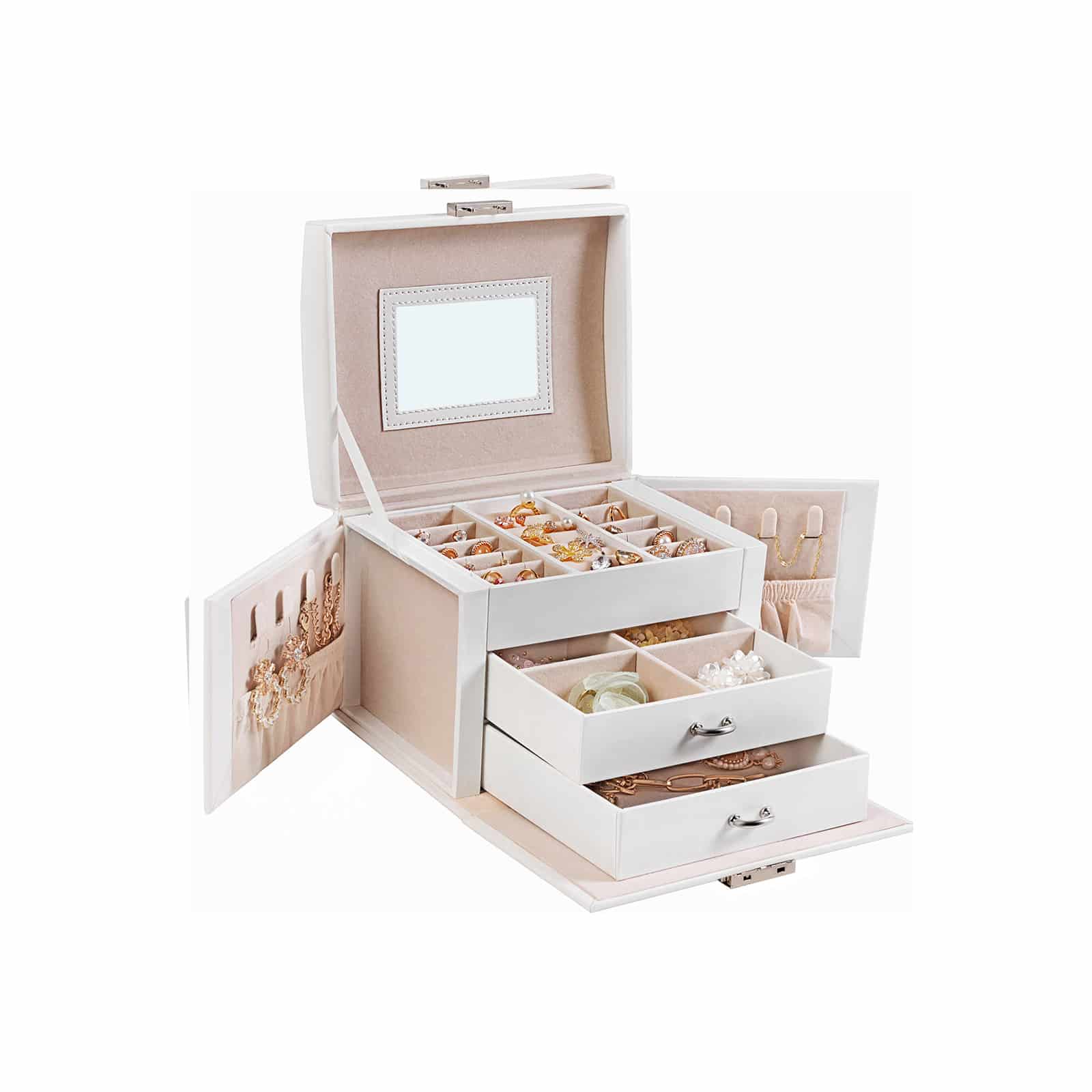 Abschließbares Schmuckkästchen Weiß-B34JBC154W01 Abschließbares Schmuckkästchen Weiß-B34JBC154W01