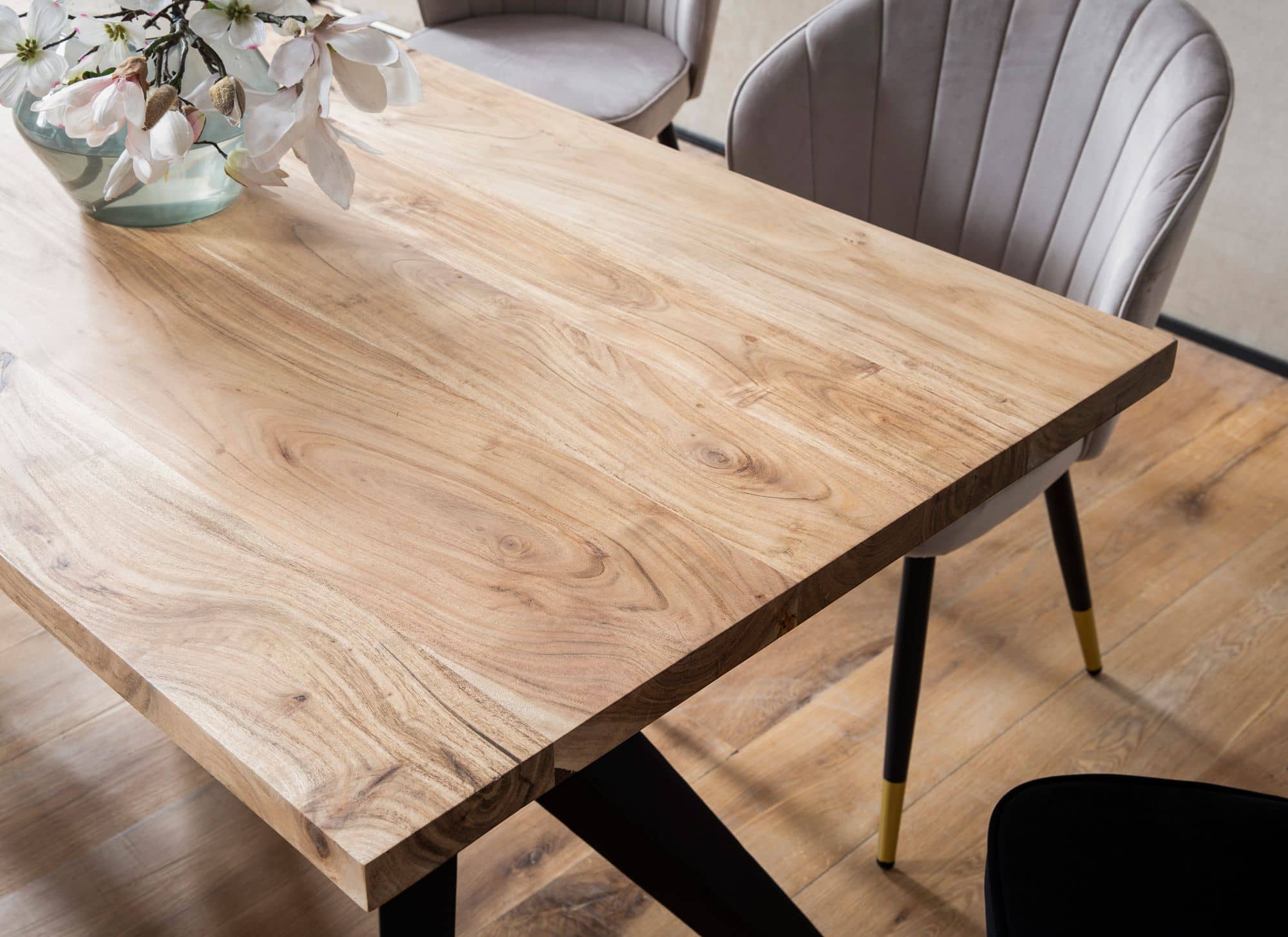 Esszimmertisch 120x60x76 cm Akazie Massivholz Metall Esstisch Loft-Style Esszimmertisch 120x60x76 cm Akazie Massivholz Metall Esstisch Loft-Style