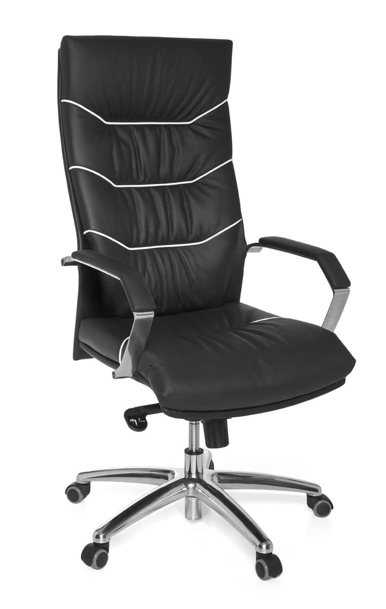22823-023SjgYfNLy4eogQ Bürostuhl Echt-Leder schwarz Schreibtischstuhl