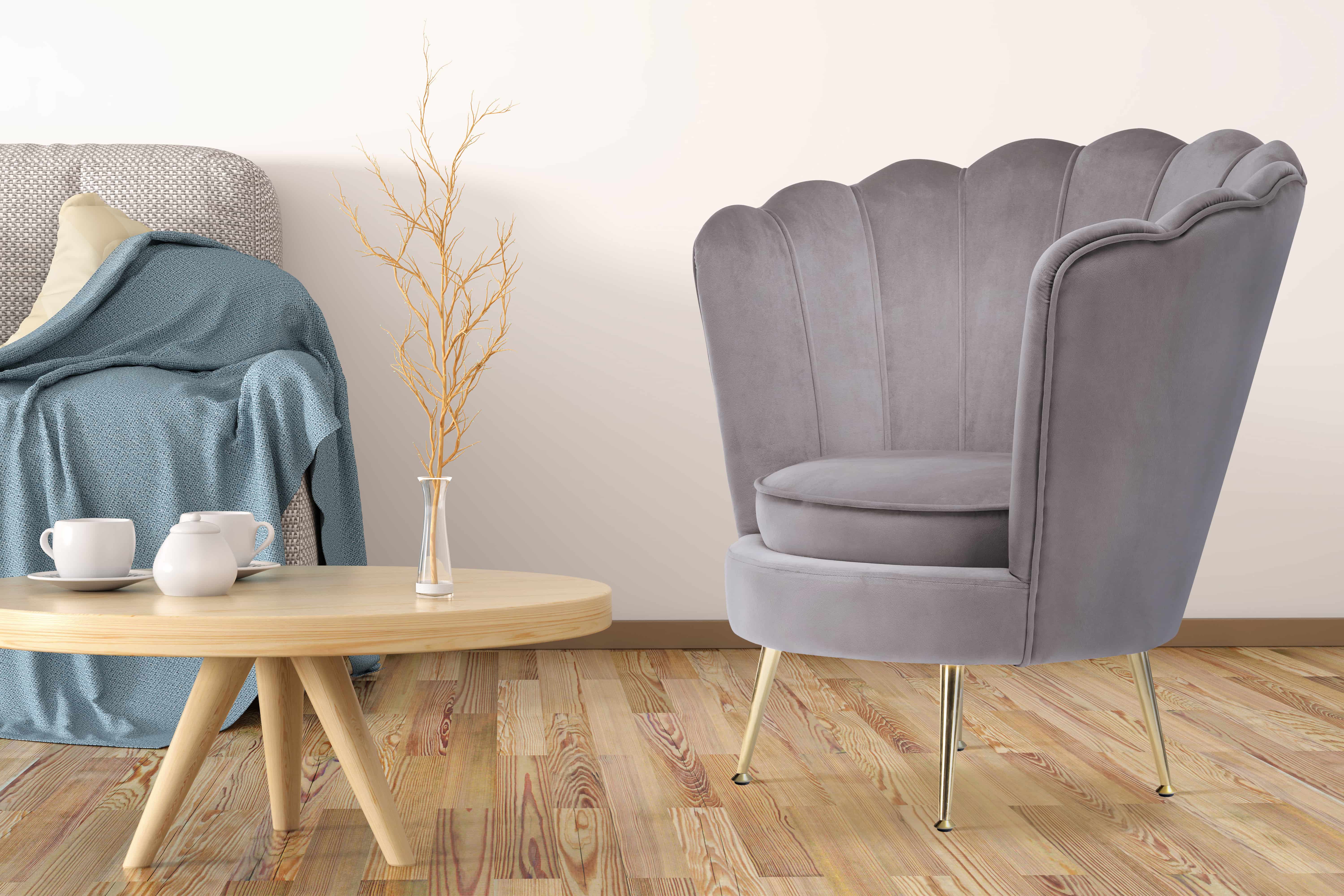 Edler Designerstuhl – Samt & Goldgestell für Luxus & Komfort Edler Designerstuhl – Samt & Goldgestell für Luxus & Komfort