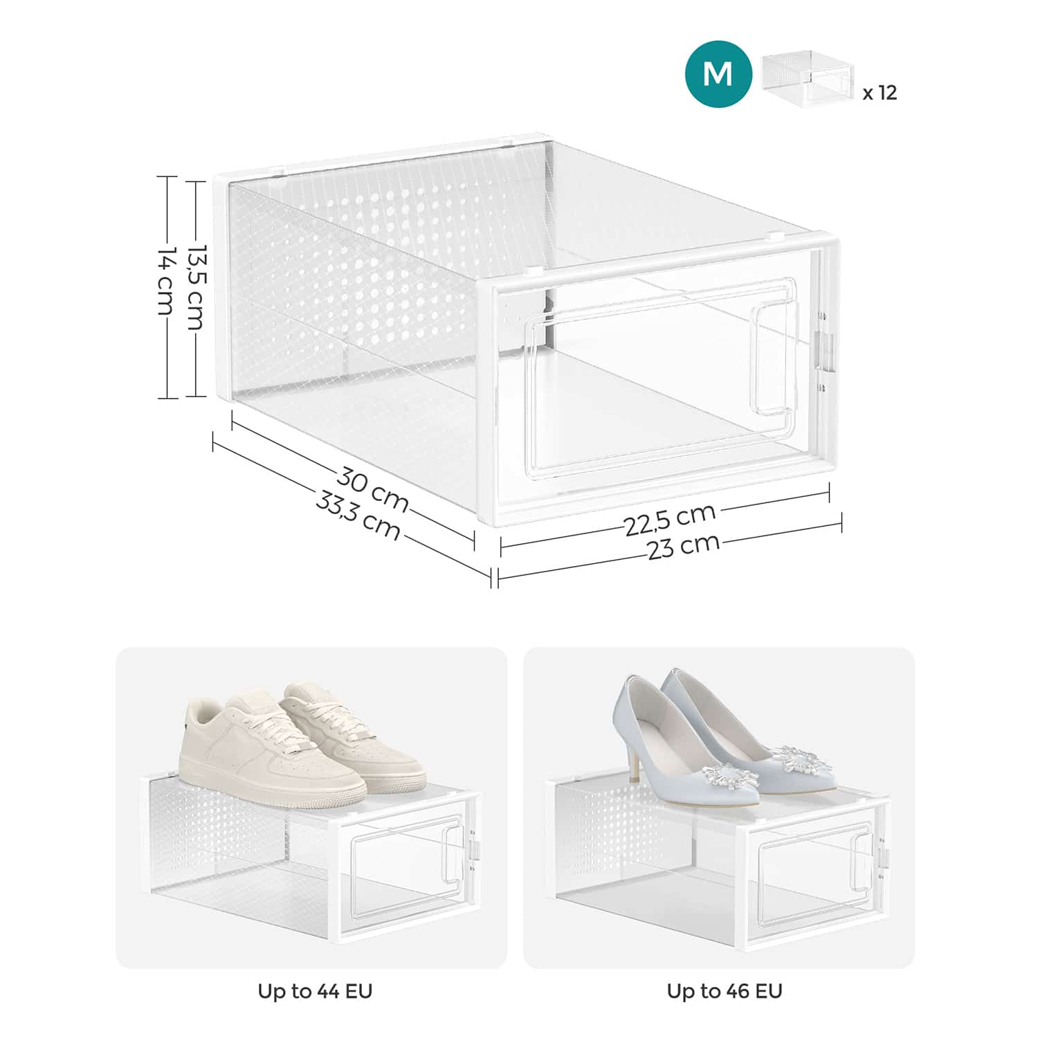 12er Set Schuhboxen für Schuhe bis Größe 44-LSP12SWT 12er Set Schuhboxen für Schuhe bis Größe 44-LSP12SWT