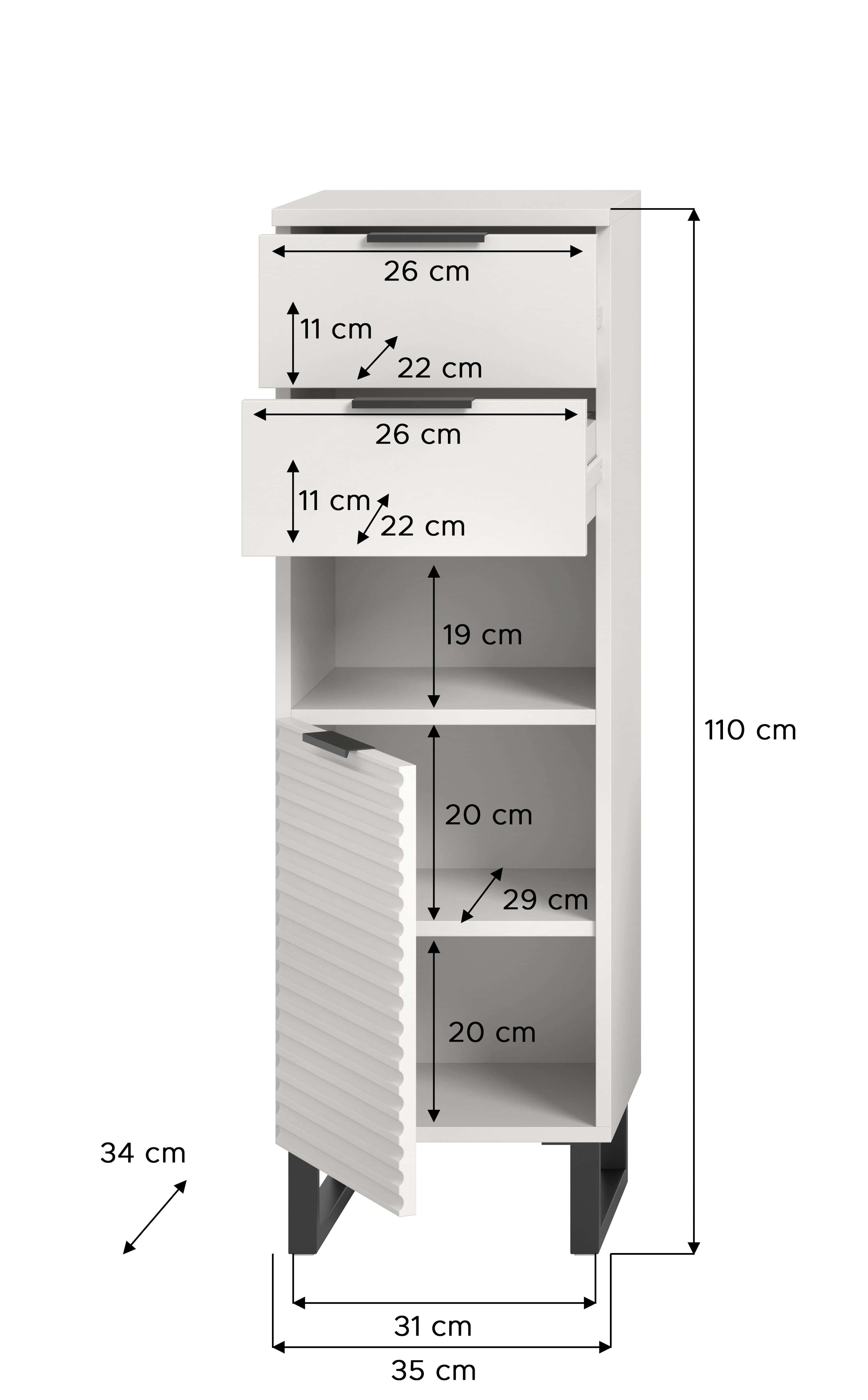 Riff Standschrank