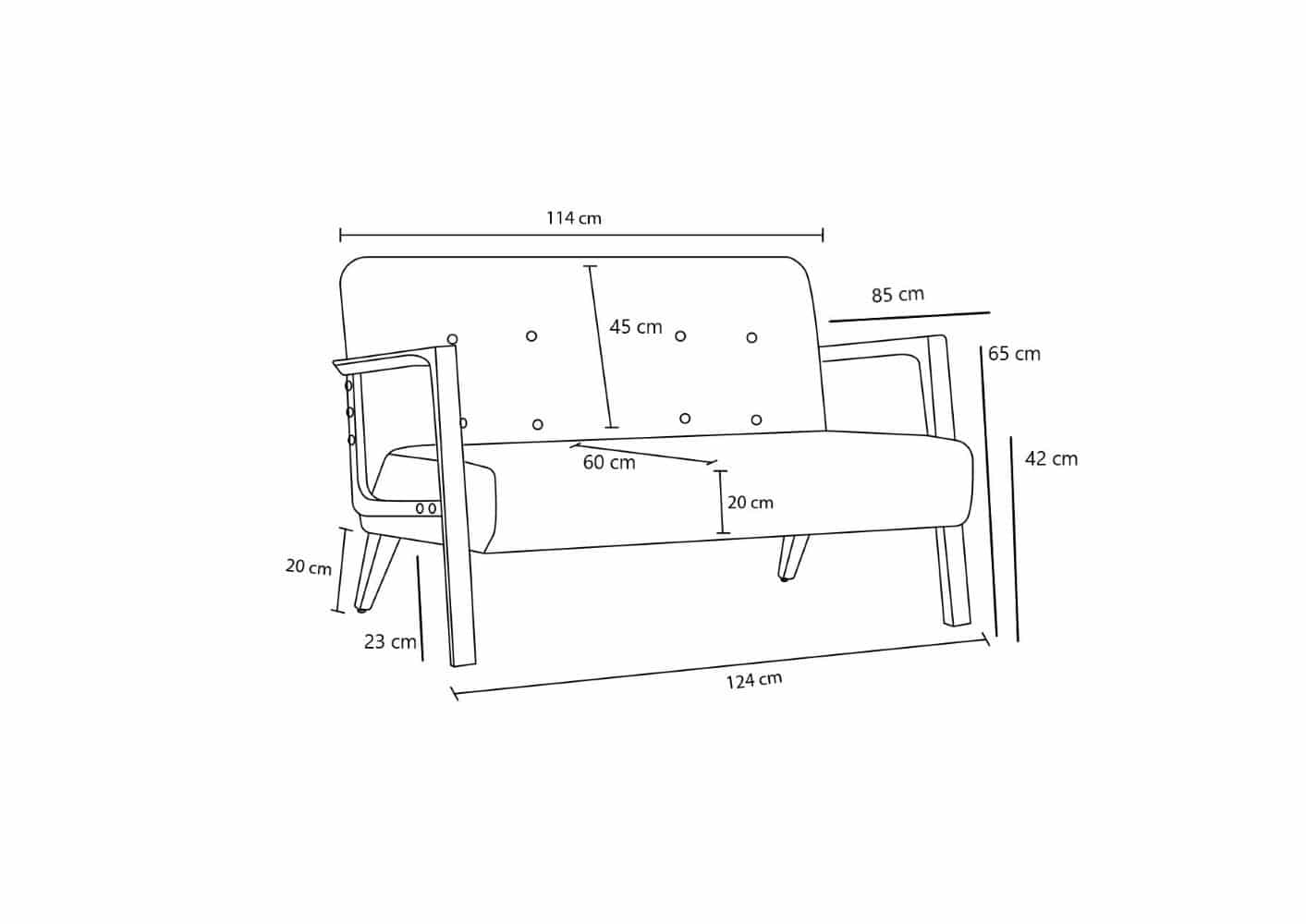 Kemer 2-Sitzer Sofa von MyHomelando – mit Buchenholzgestell & Chenille-Stoff