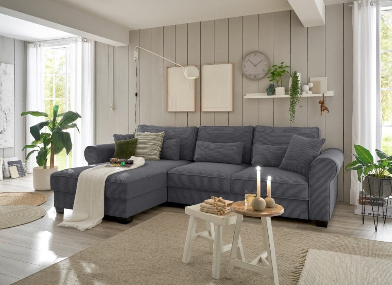 Ecksofa Angelina - Schlafsofa mit Bettkasten und Nosagfederung in Breitcord - ED Exciting Design Ecksofa Angelina - Schlafsofa mit Bettkasten und Nosagfederung in Breitcord - ED Exciting Design