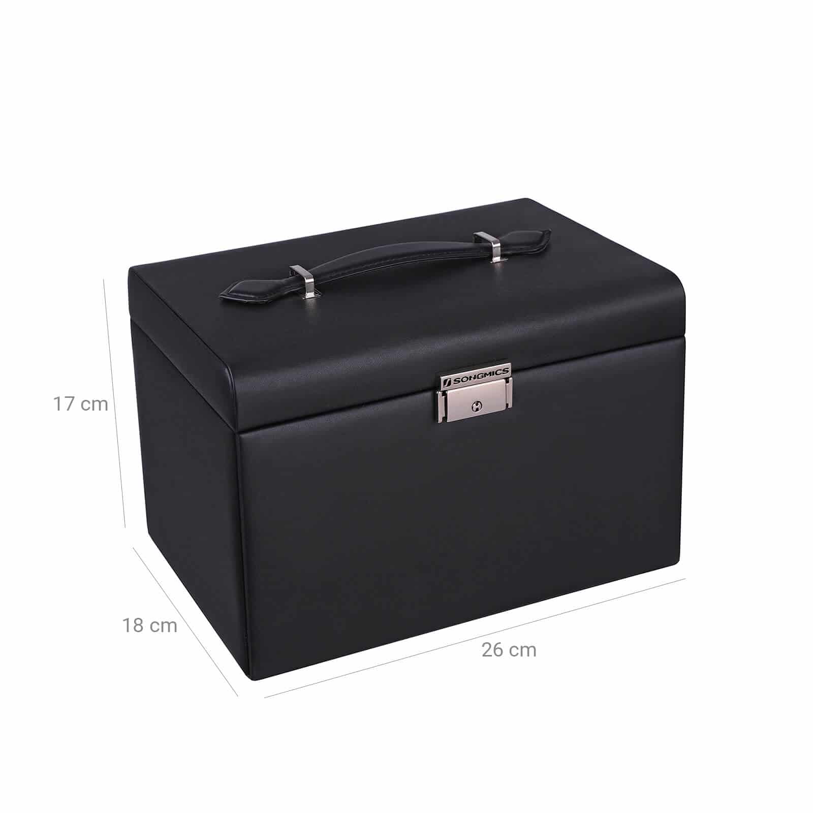 Schmuckkasten Kunstleder Schwarz-B34JBC121B Schmuckkasten Kunstleder Schwarz-B34JBC121B