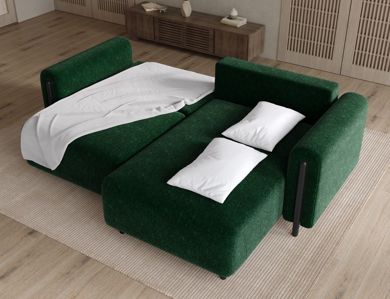 Ecksofa Acossta von Eltap Amore Mikrofaser mit Schlaffunktion Bettkasten